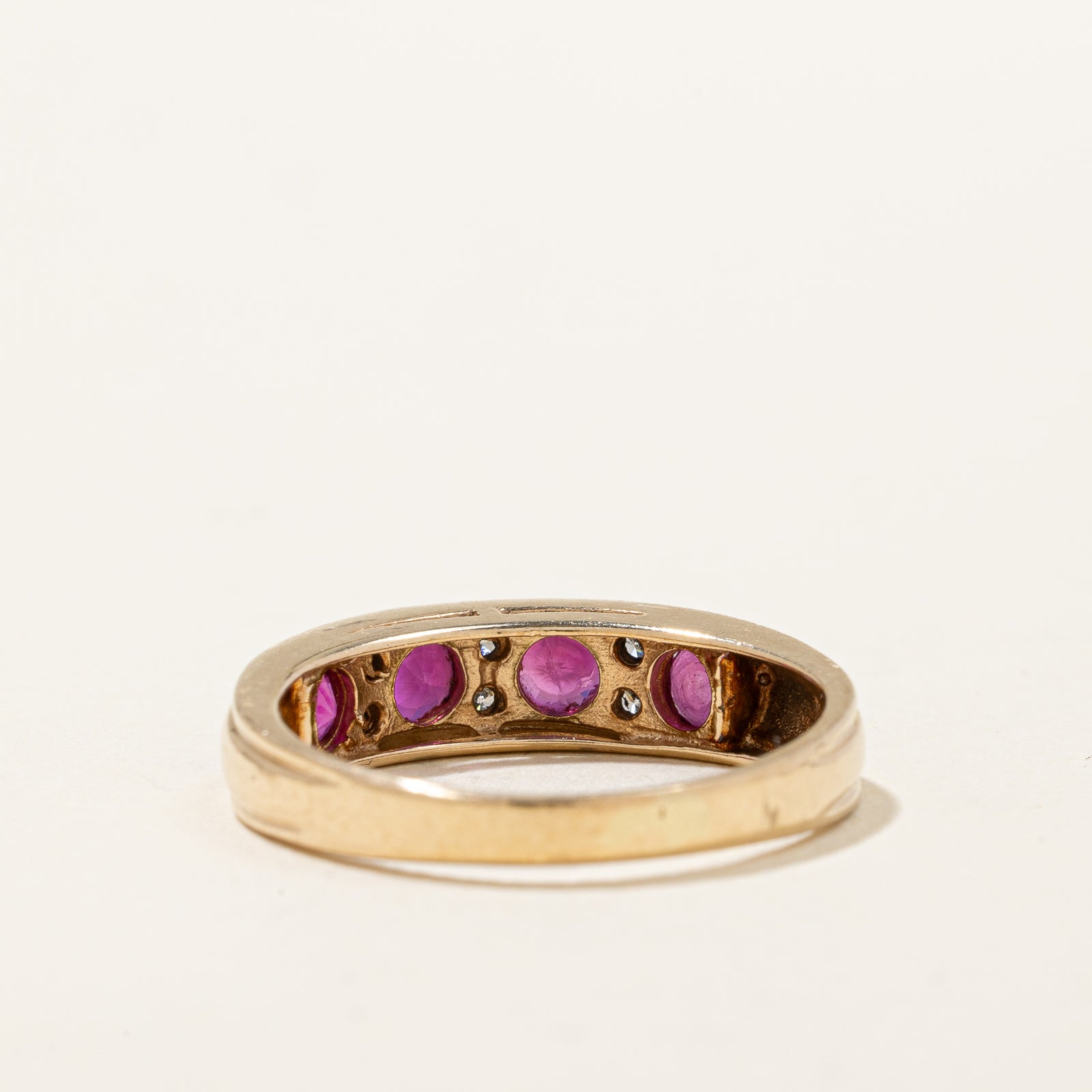 Ruby & Diamond Channel Set Band | 0.80ctw, 0.12ctw | SZ 6 |