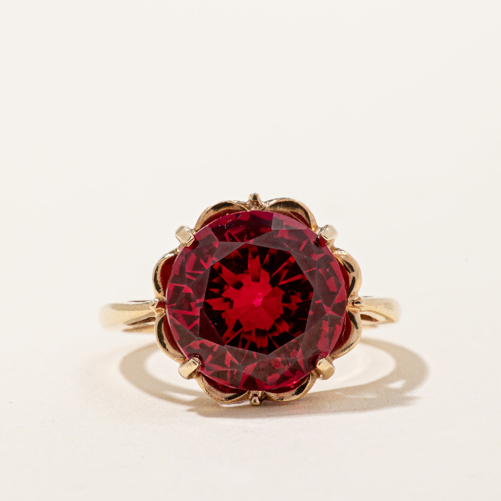 Synthetic Ruby Cocktail Ring | 6.00ct | SZ 5.75 |