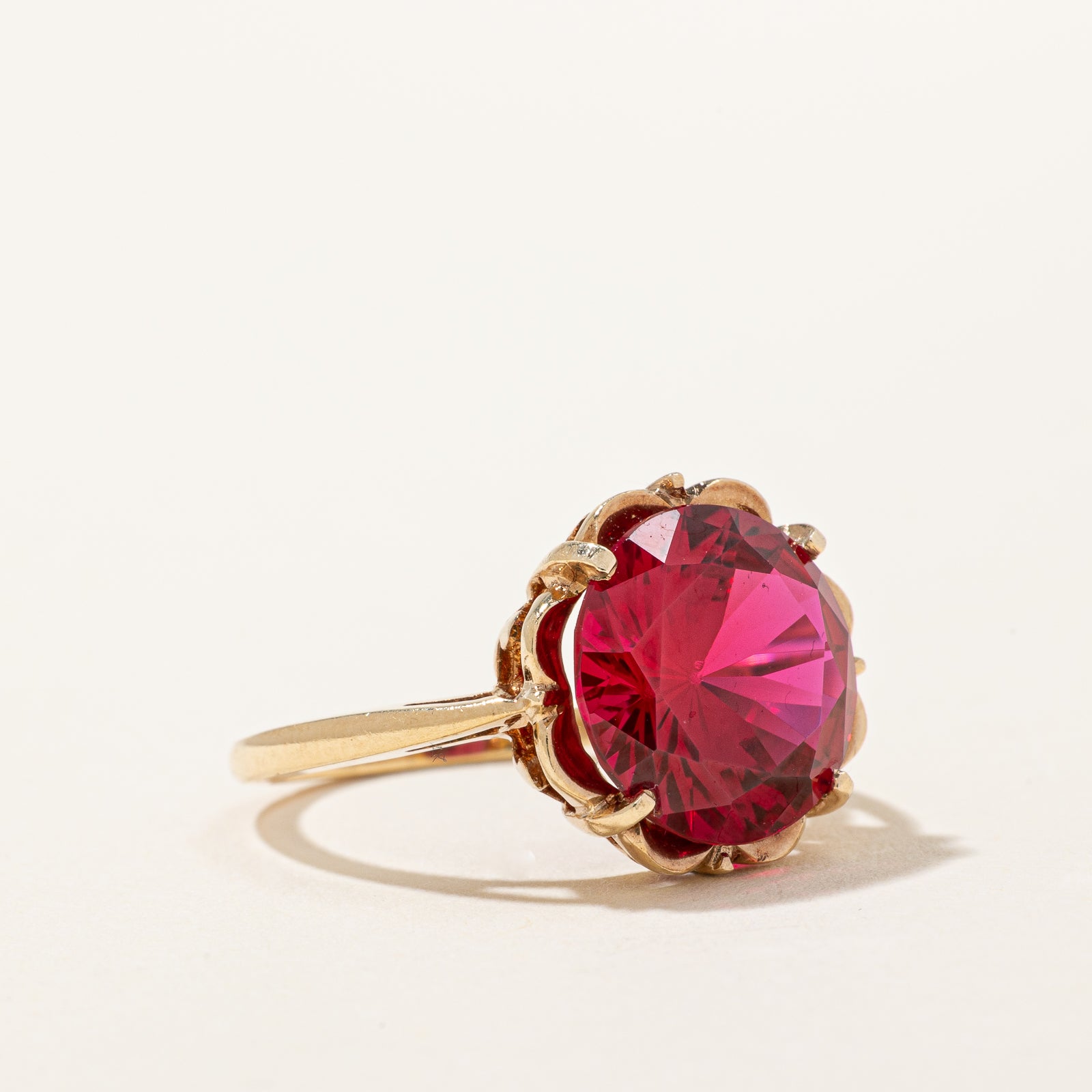 Synthetic Ruby Cocktail Ring | 6.00ct | SZ 5.75 |