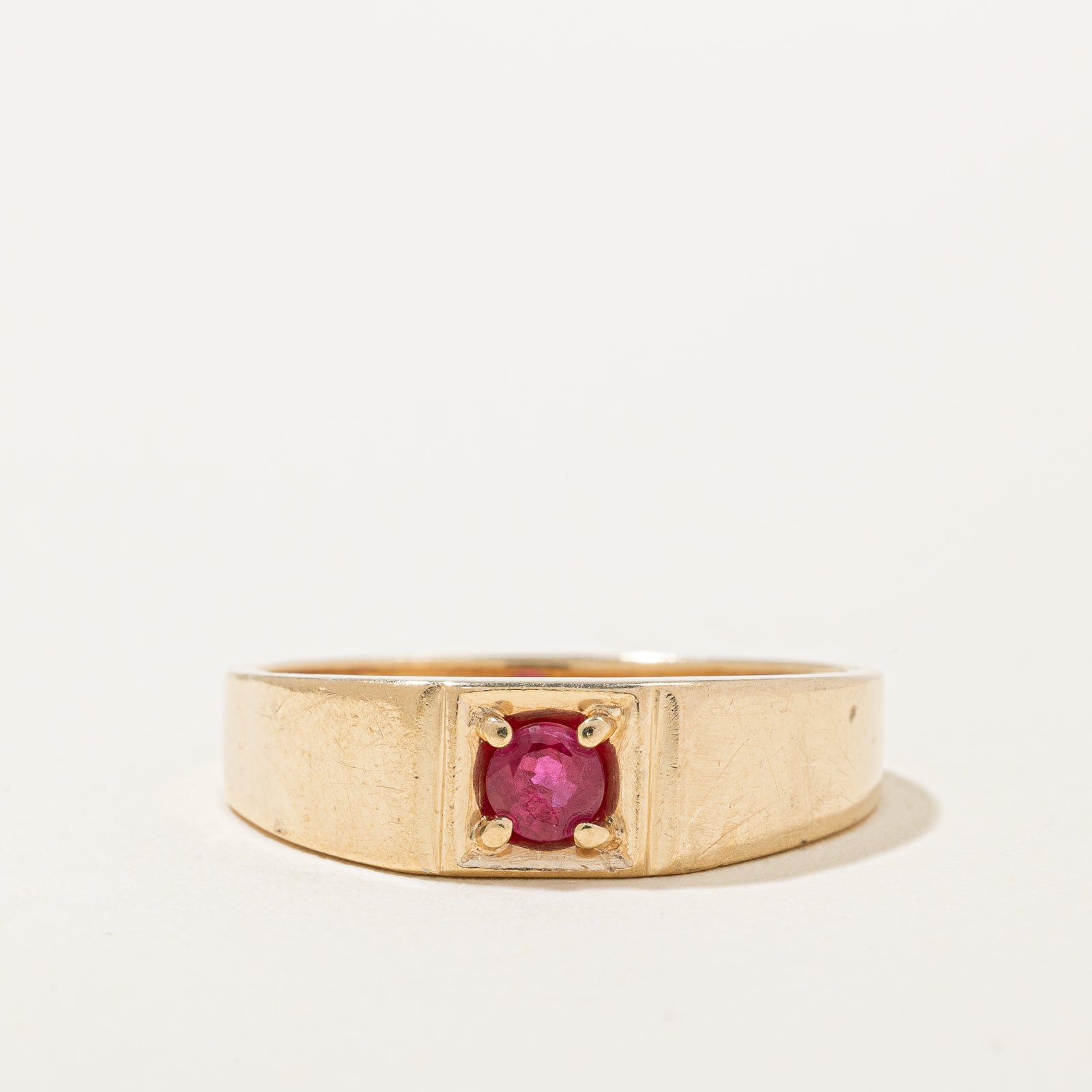 Bague rubis rond | 0,26 ct | Taille 9,5 |