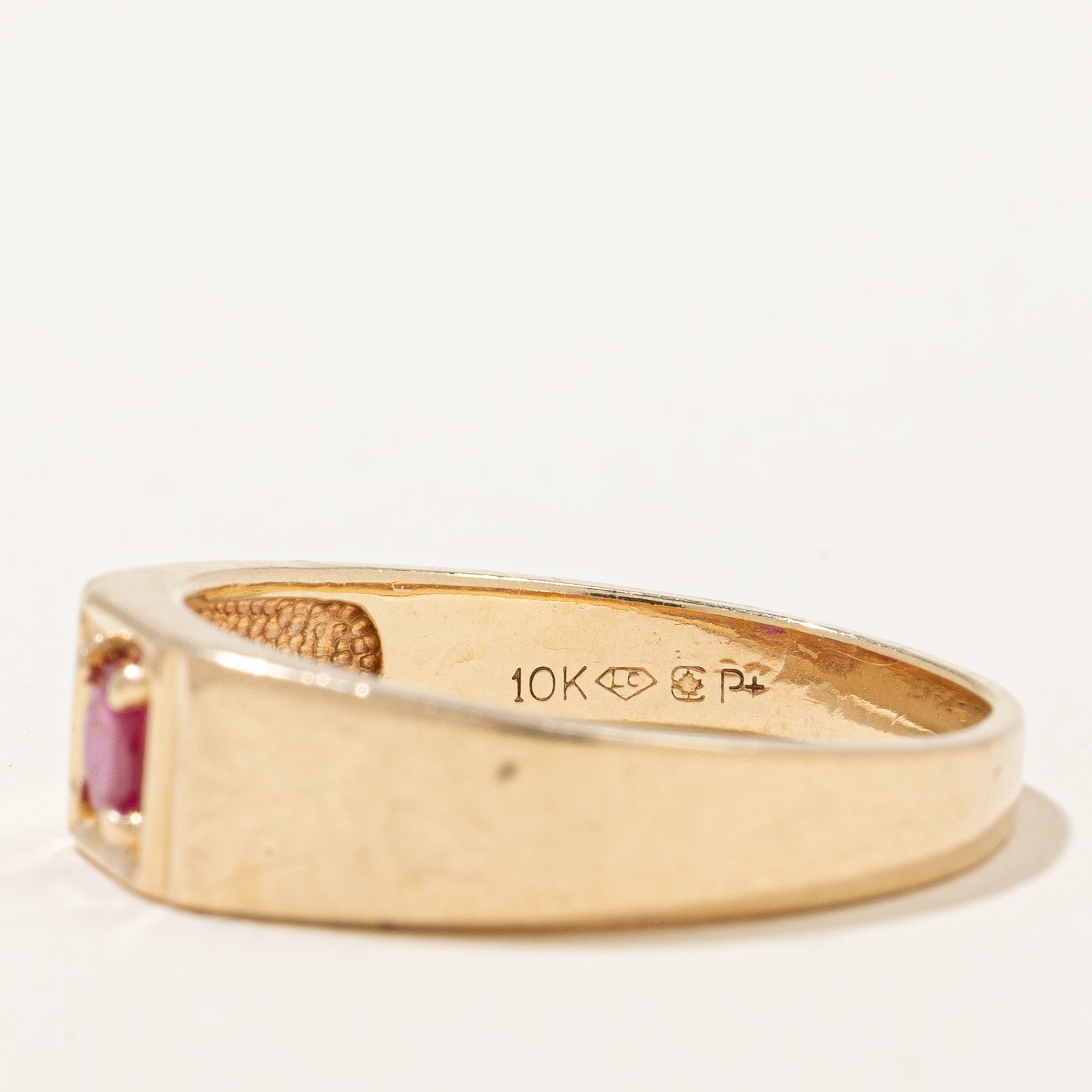 Bague rubis rond | 0,26 ct | Taille 9,5 |