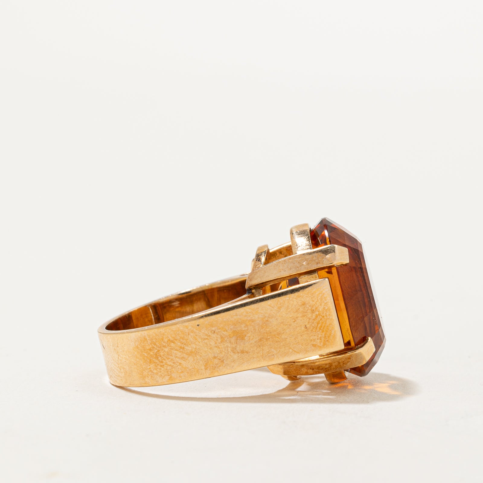 Mandarin Citrine Cocktail Ring | 15.00ct | SZ 6.5 |