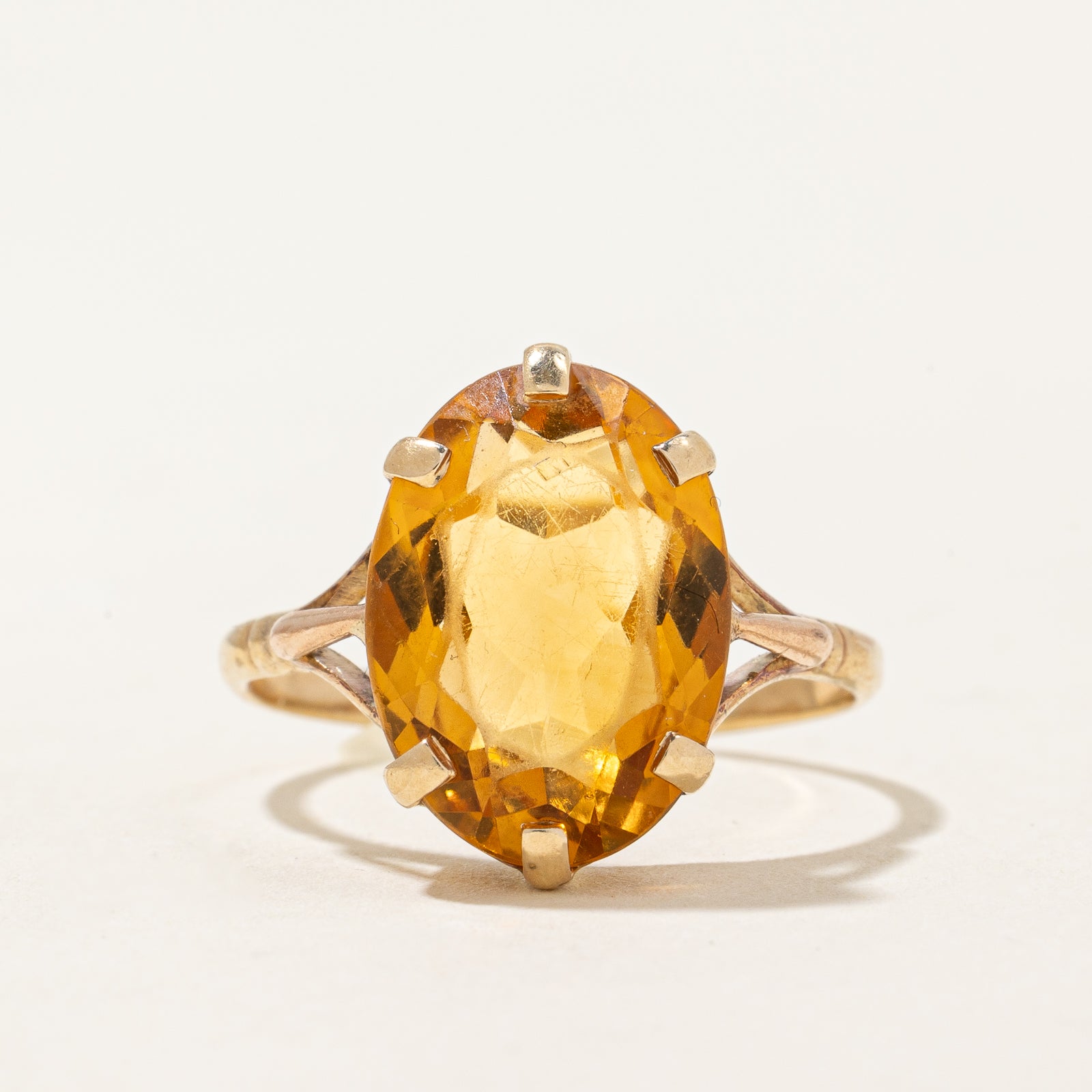 Bague cocktail en citrine | 5,0 ct | Taille 7,25 |
