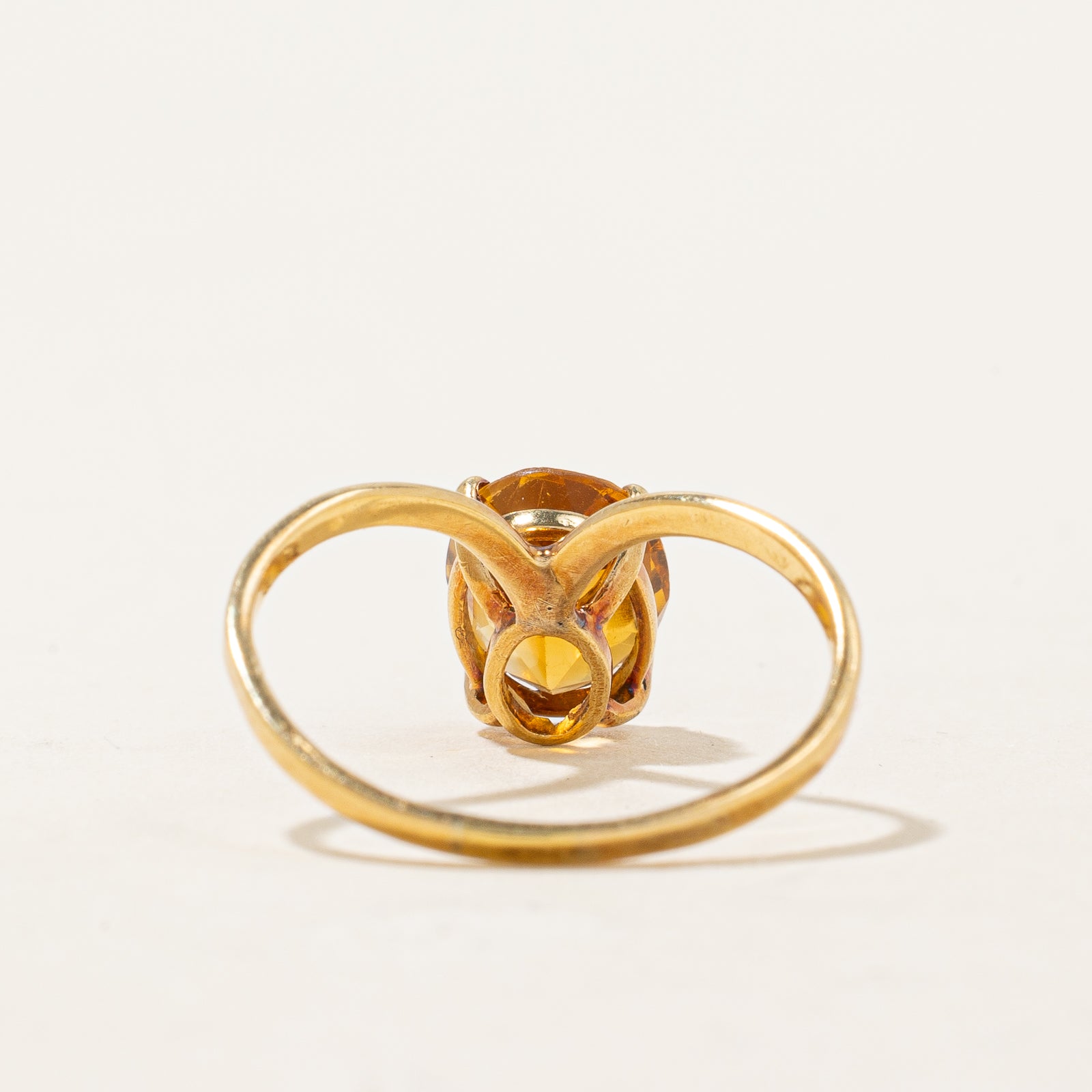 Bague cocktail chevron en citrine mandarine | 1,90 ct | Taille 7,25 |