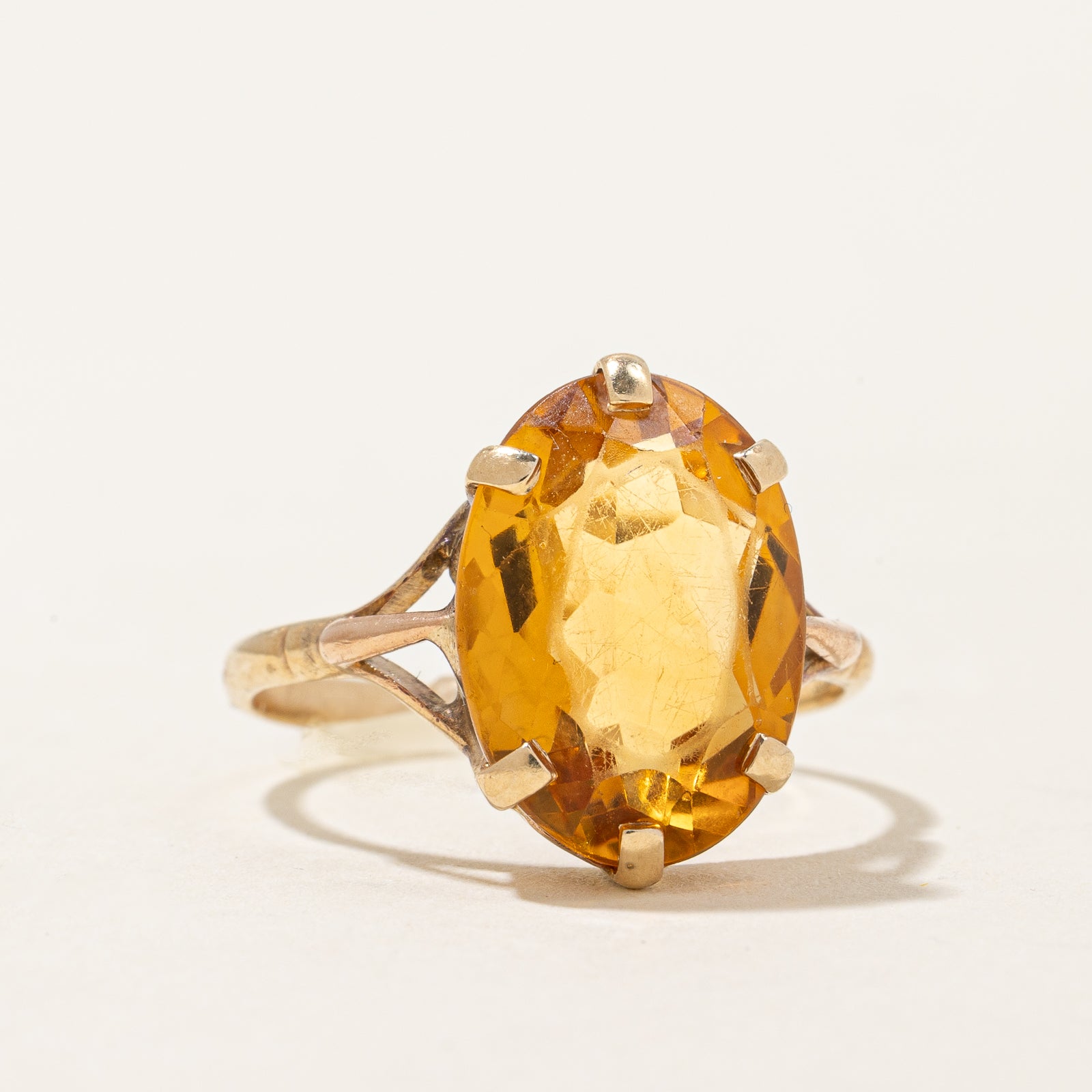 Bague cocktail en citrine | 5,0 ct | Taille 7,25 |