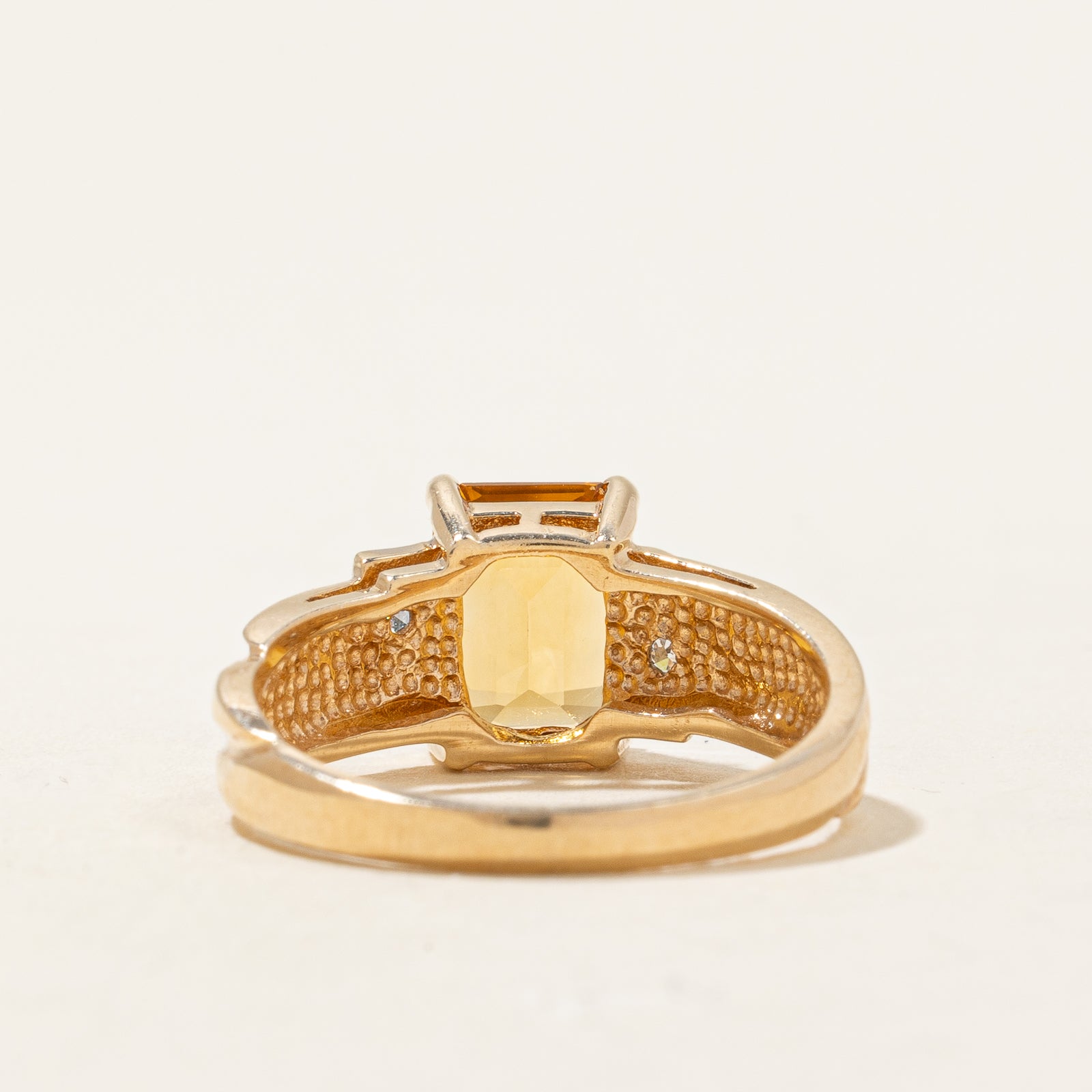 Mandarin Citrine & Diamond Ring | 1.70ct, 0.02ctw | SZ 6 |