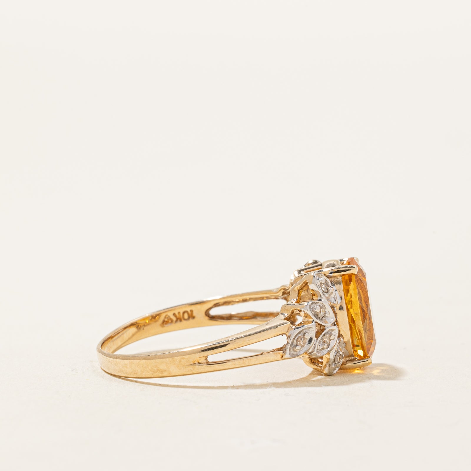 Mandarin Citrine & Diamond Ring | 2.14ct, 0.07ctw | SZ 8.75 |