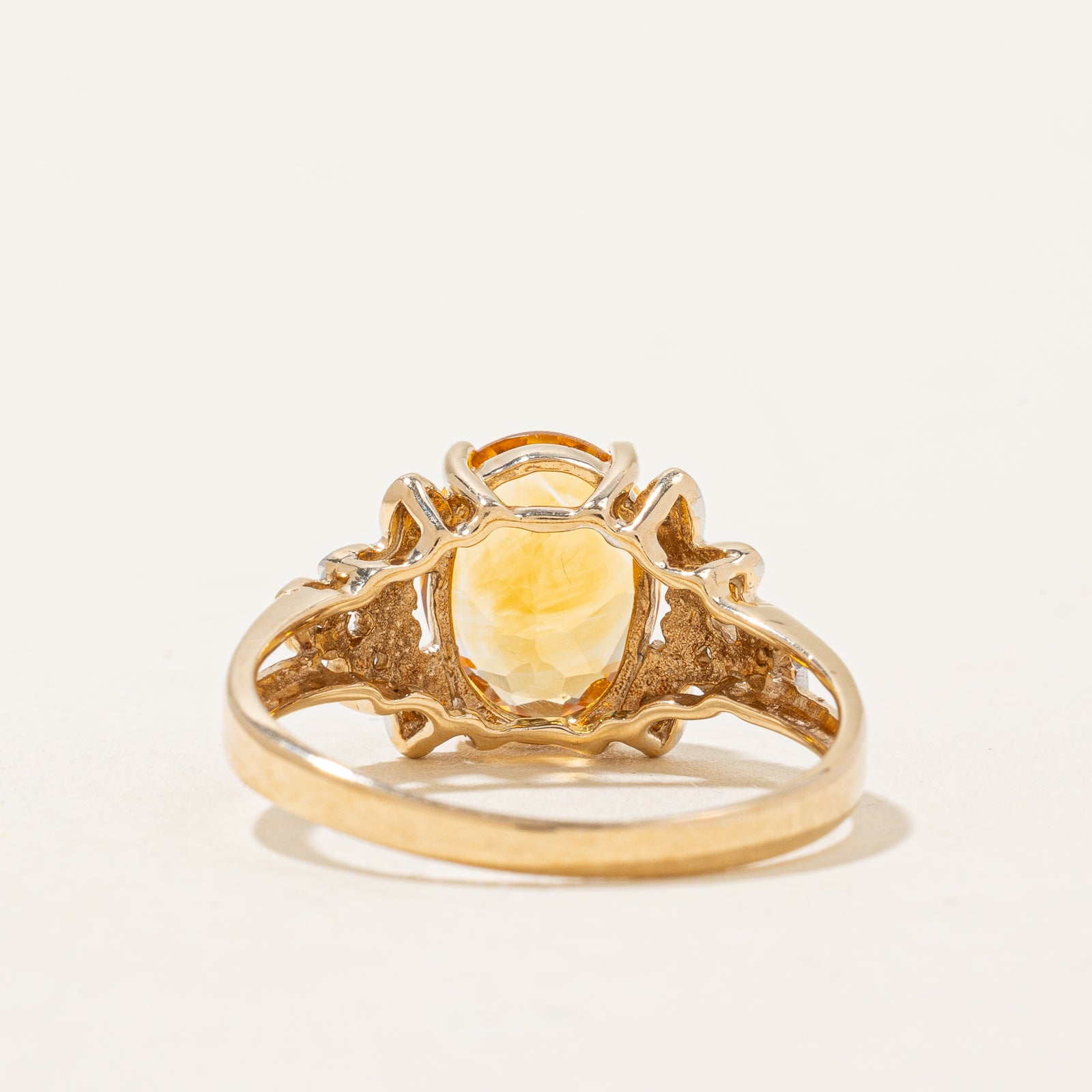 Mandarin Citrine & Diamond Ring | 2.14ct, 0.07ctw | SZ 8.75 |