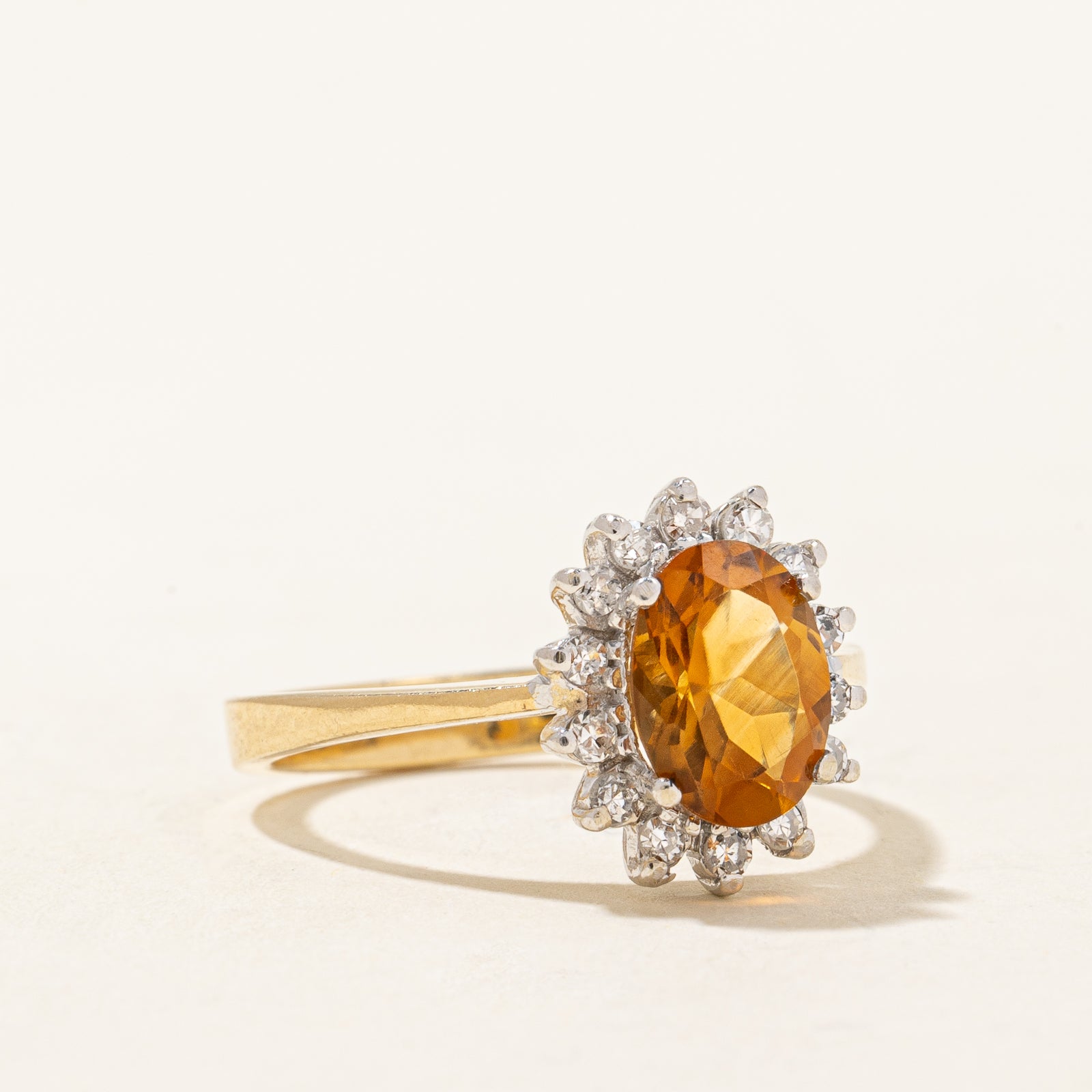 Mandarin Citrine & Diamond Ring | 1.14ct. 0.21ctw | SZ 5.75 |