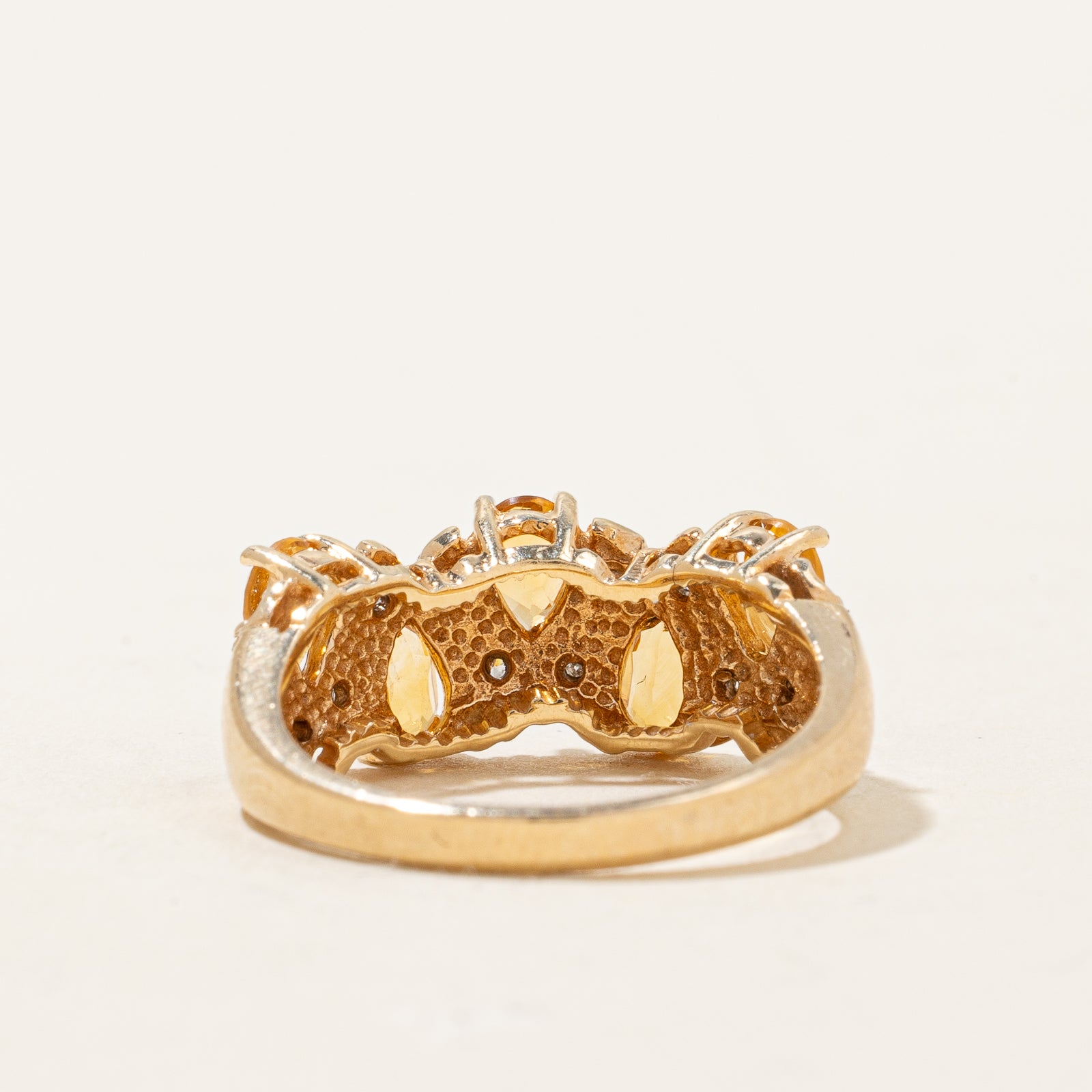Citrine & Diamond Ring | 0.70ctw, 0.07ctw | SZ 5.75 |
