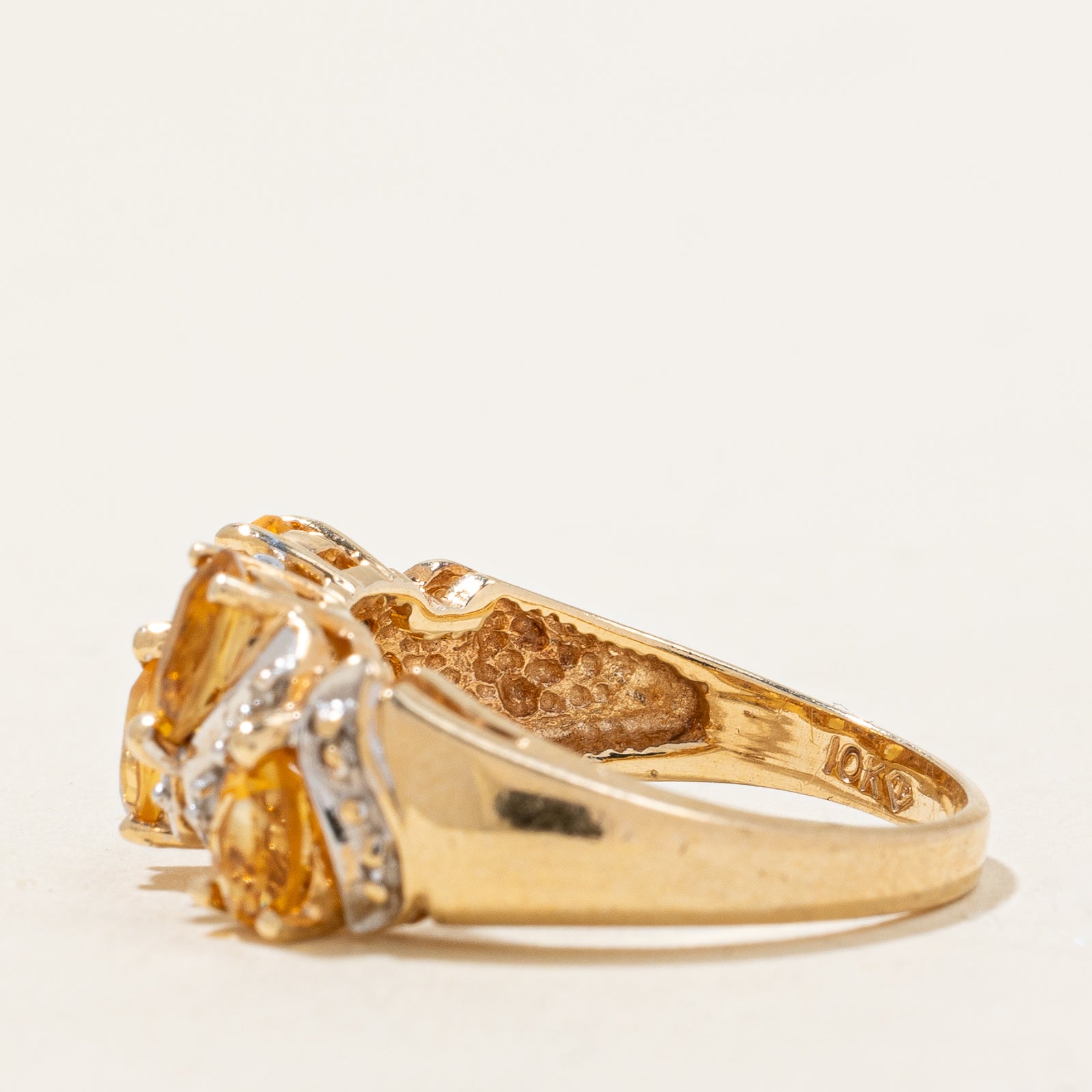 Citrine & Diamond Ring | 0.70ctw, 0.07ctw | SZ 5.75 |