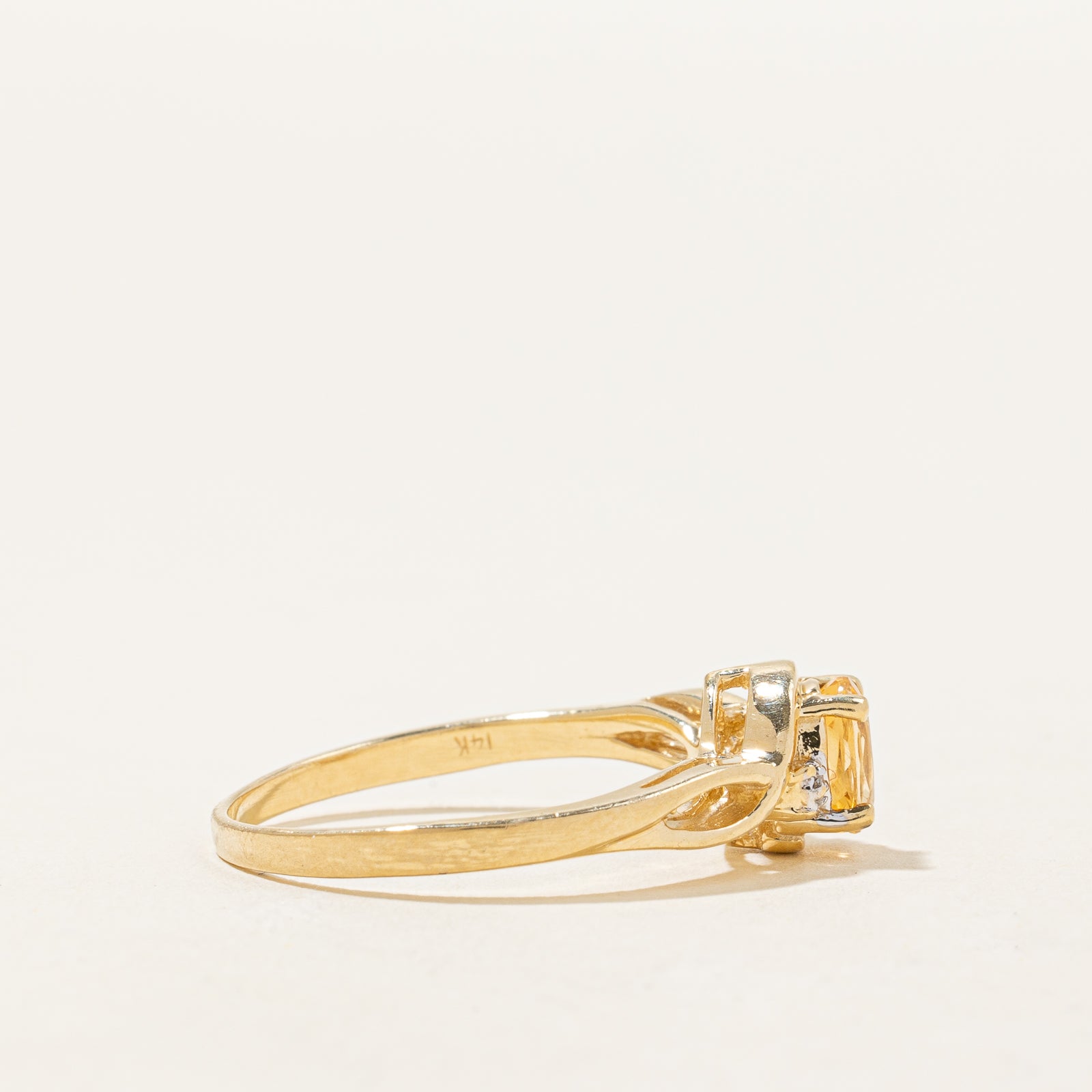 Yellow Topaz & Diamond Ring | 0.56ct, 0.01ctw | SZ 8 |