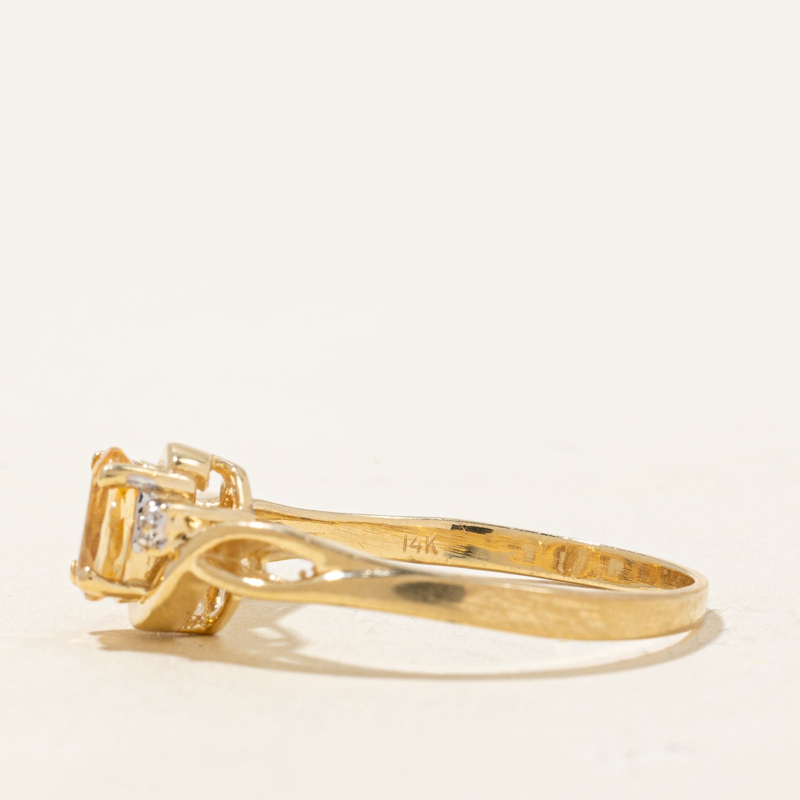 Yellow Topaz & Diamond Ring | 0.56ct, 0.01ctw | SZ 8 |