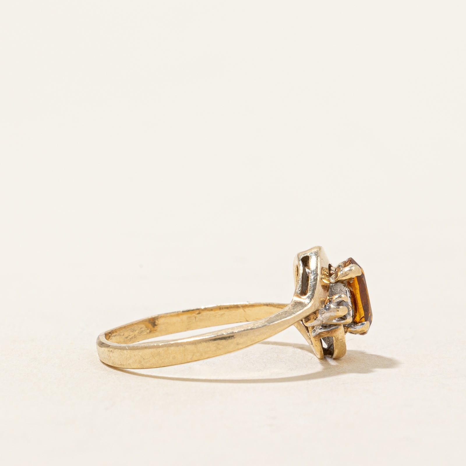 Mandarin Citrine & Diamond Ring | 0.37ct, 0.02ctw | SZ 3 |