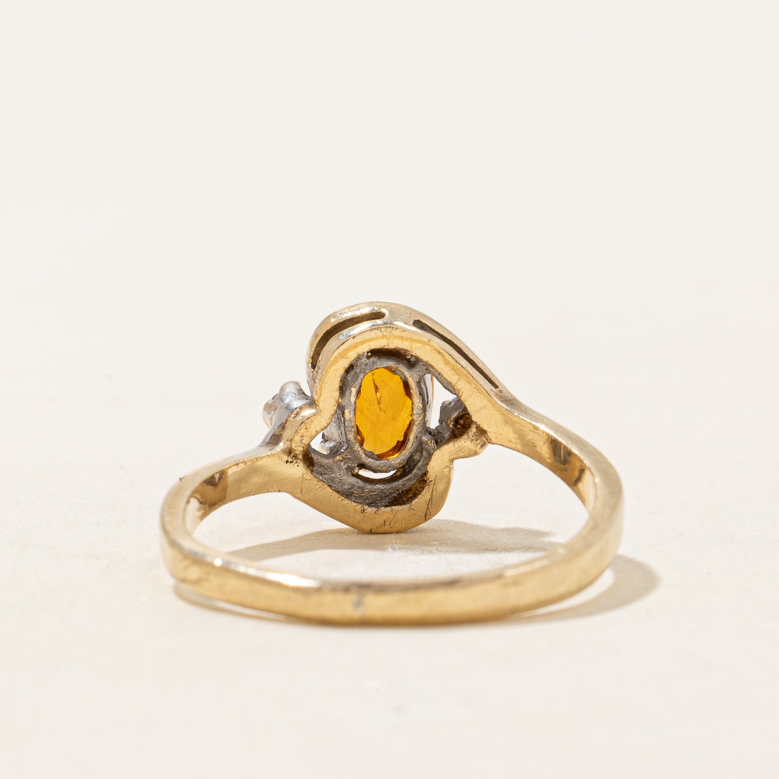 Mandarin Citrine & Diamond Ring | 0.37ct, 0.02ctw | SZ 3 |