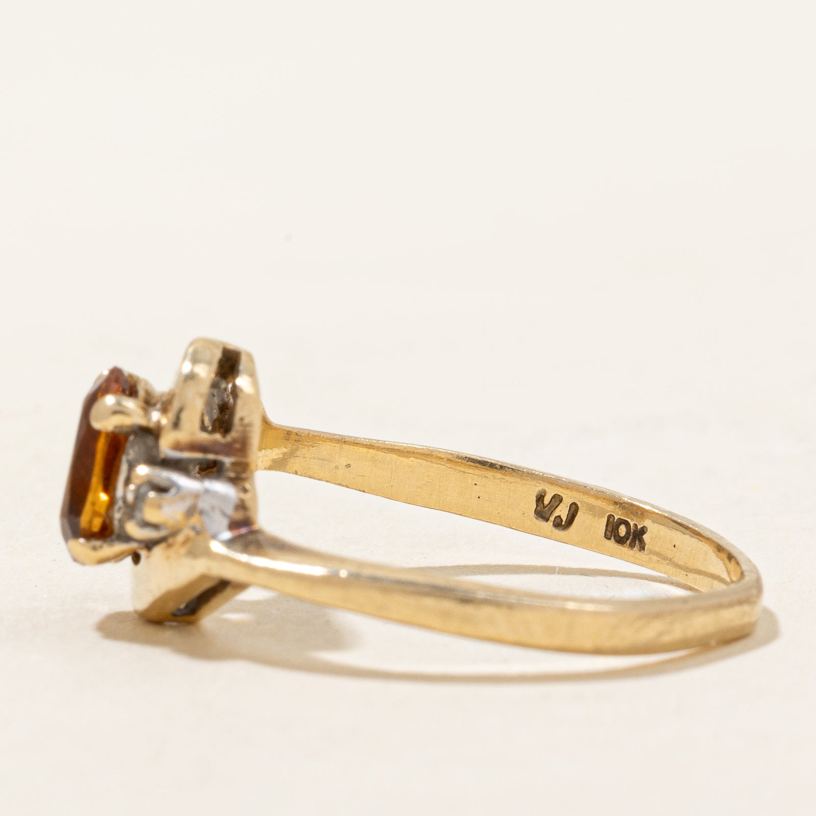 Mandarin Citrine & Diamond Ring | 0.37ct, 0.02ctw | SZ 3 |