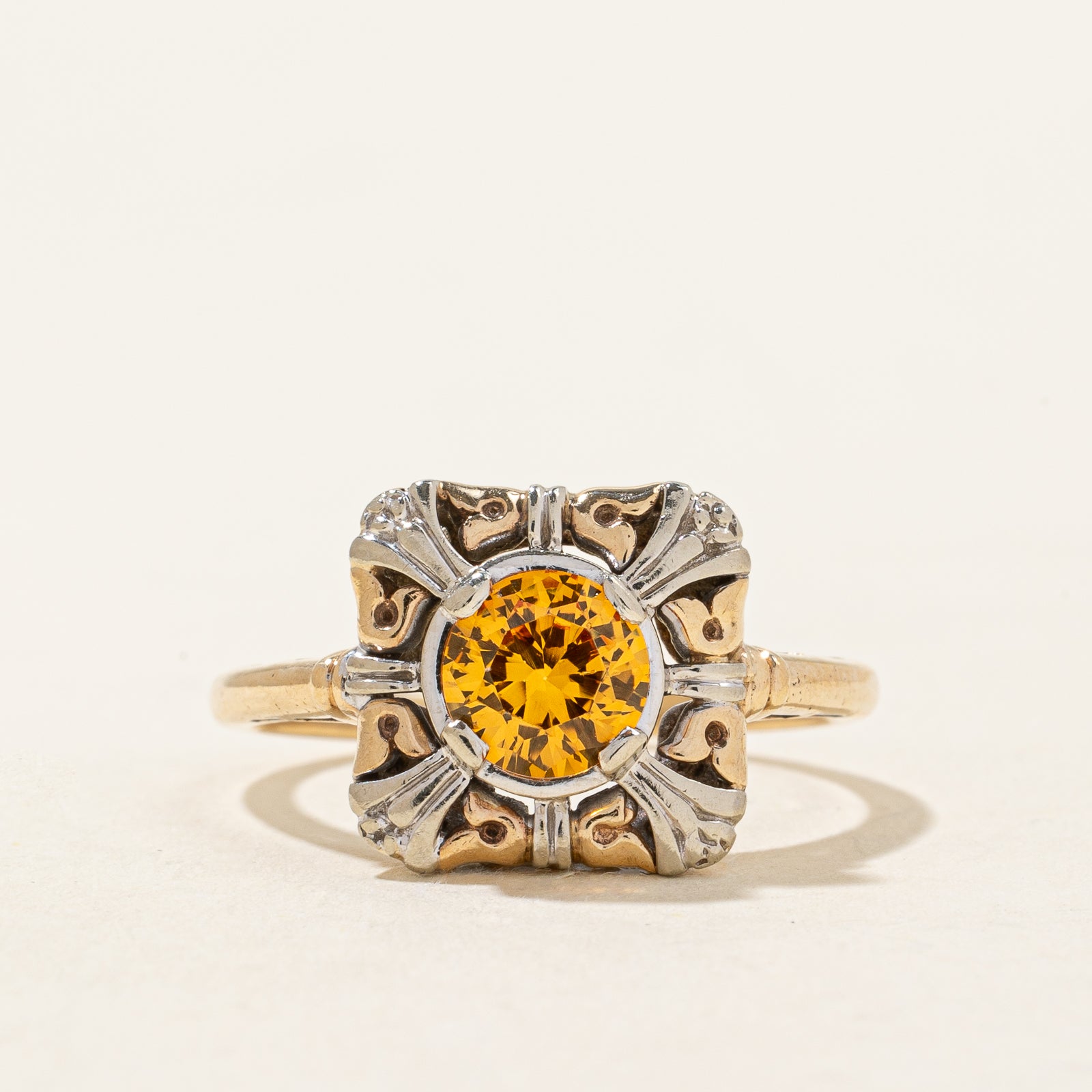 Yellow Synthetic Sapphire Abstract Ring | 1.20ct | SZ 6 |
