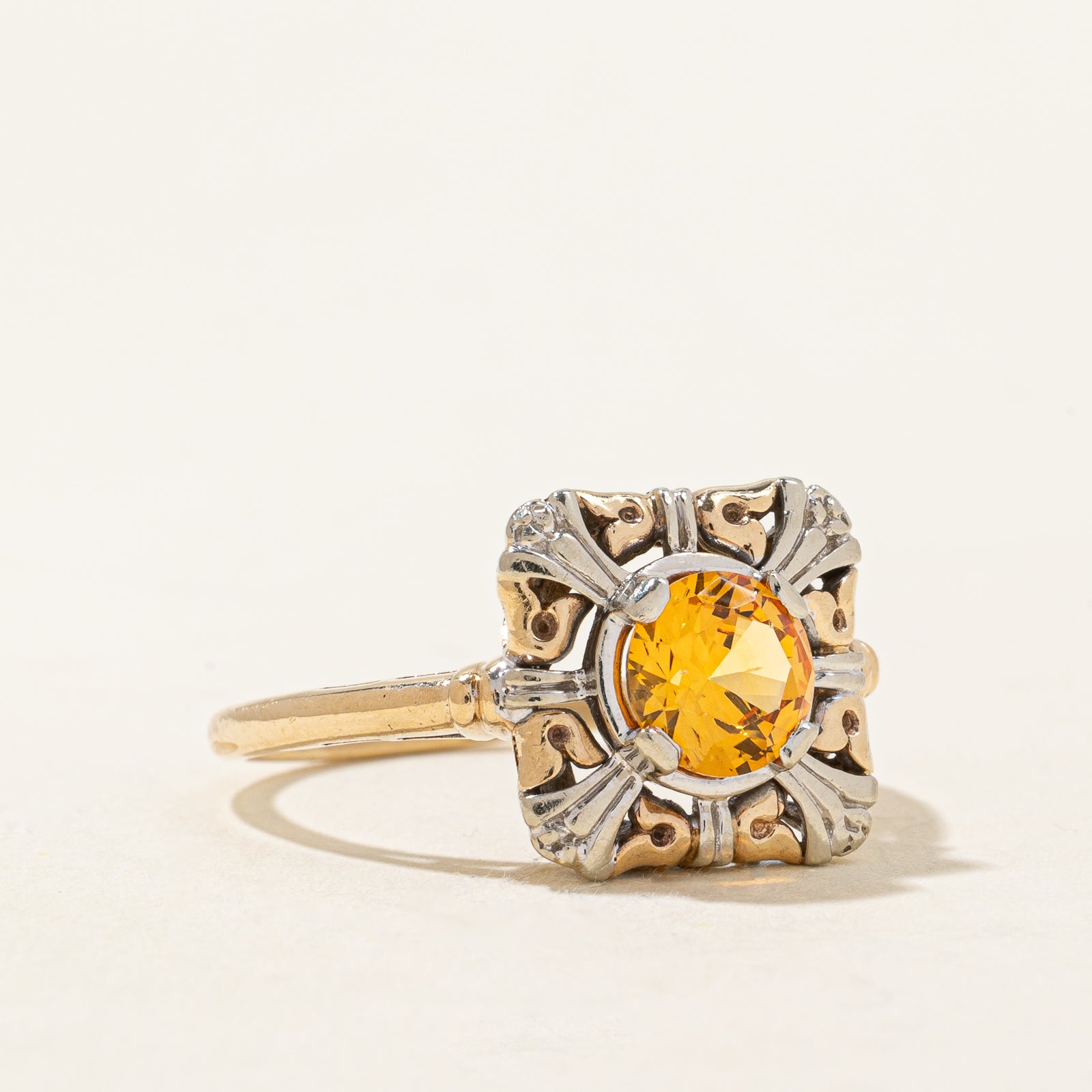 Yellow Synthetic Sapphire Abstract Ring | 1.20ct | SZ 6 |