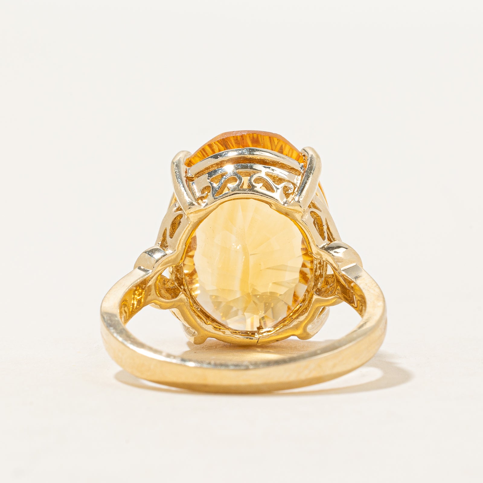 Bague cocktail en citrine | 12,00 ct | Taille 8 |
