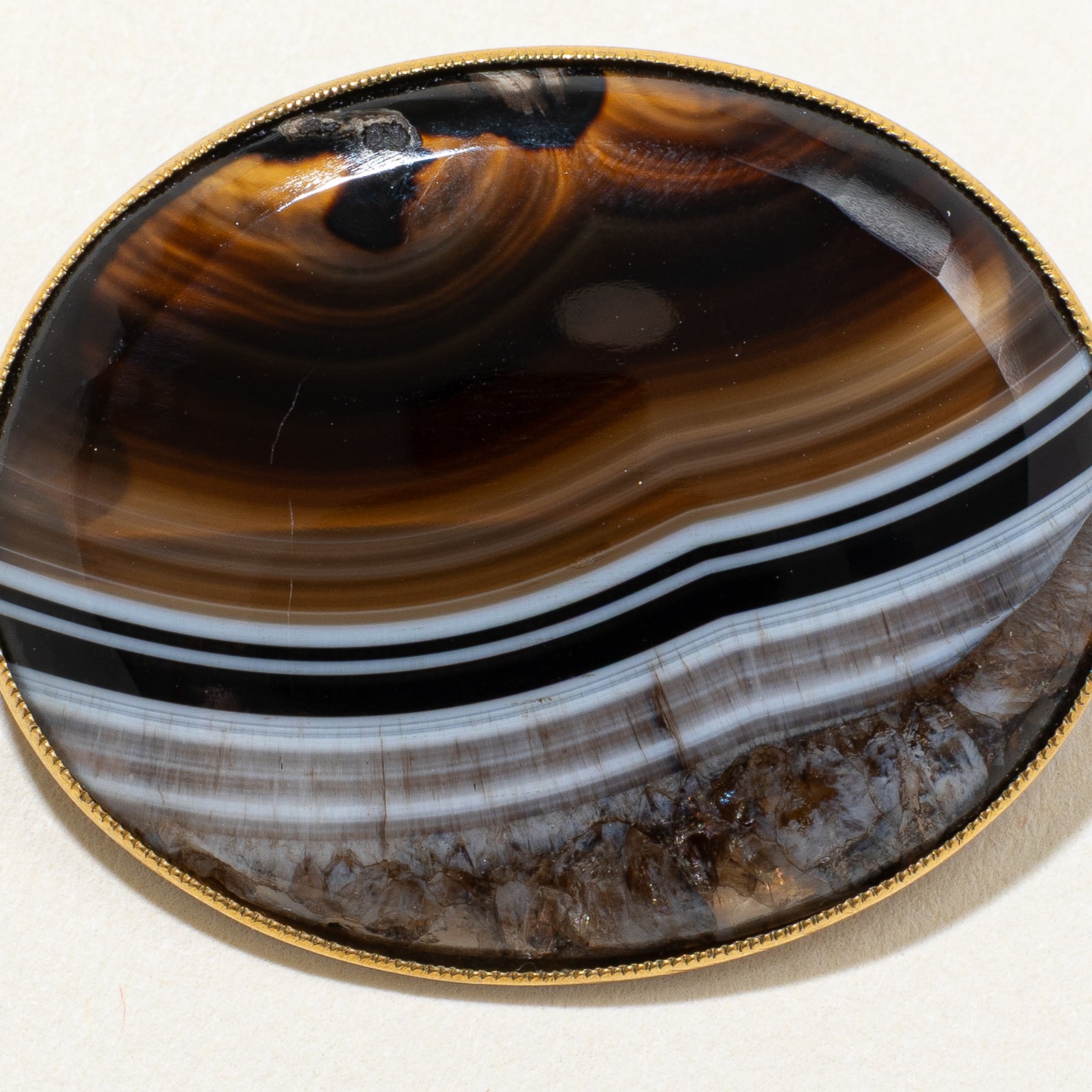Birks Oval Cabochon Agate Brooch | 17.00ct