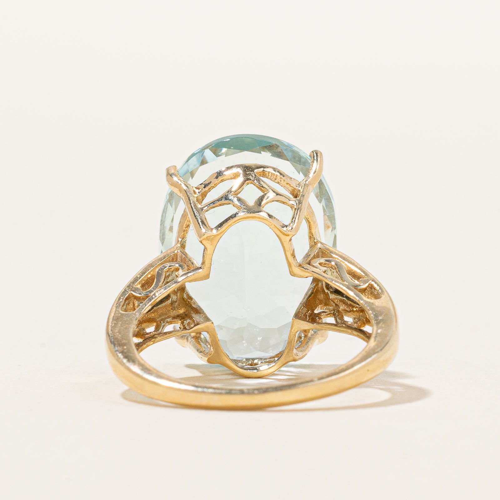 Aquamarine & Diamond Cocktail Ring | 11.20ct, 0.06ctw | SZ 7.5 |