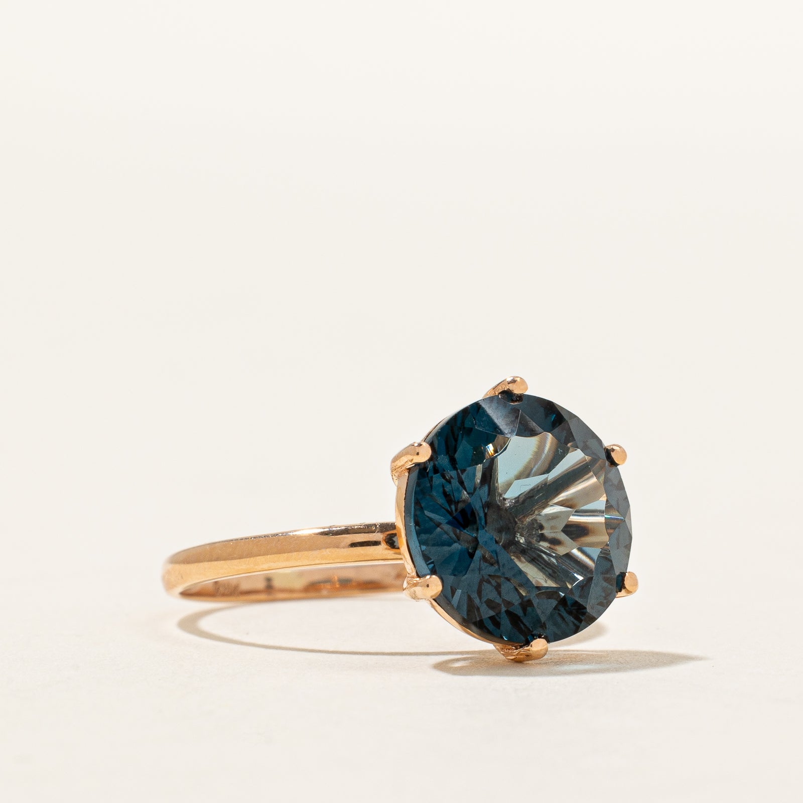 Bague cocktail en topaze bleue de Londres | 4,00 ct | Taille 6 |