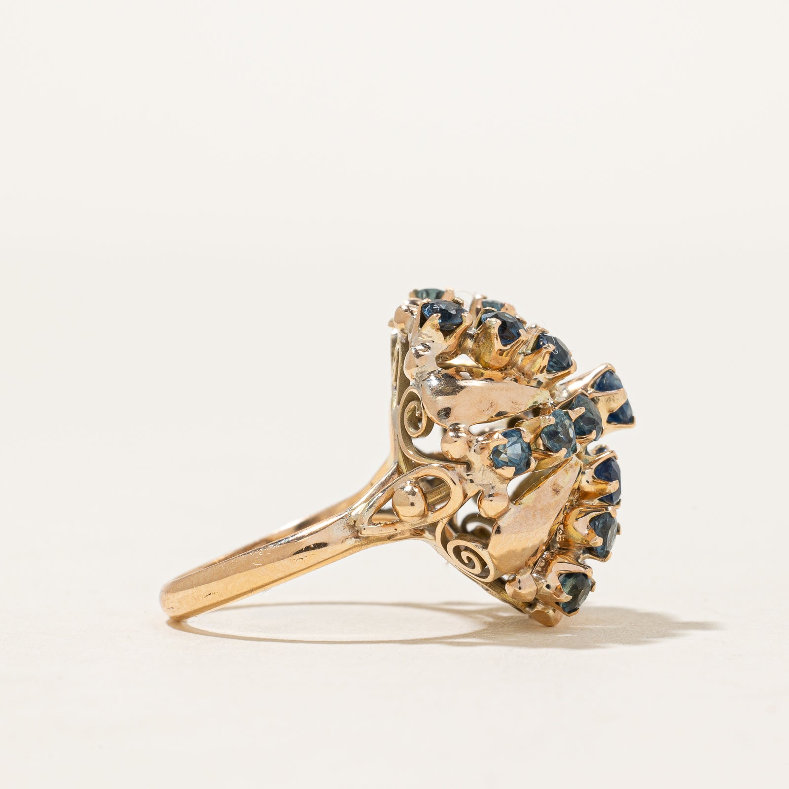 Blue Sapphire Cocktail Ring | 1.54ctw | SZ 4.75 |