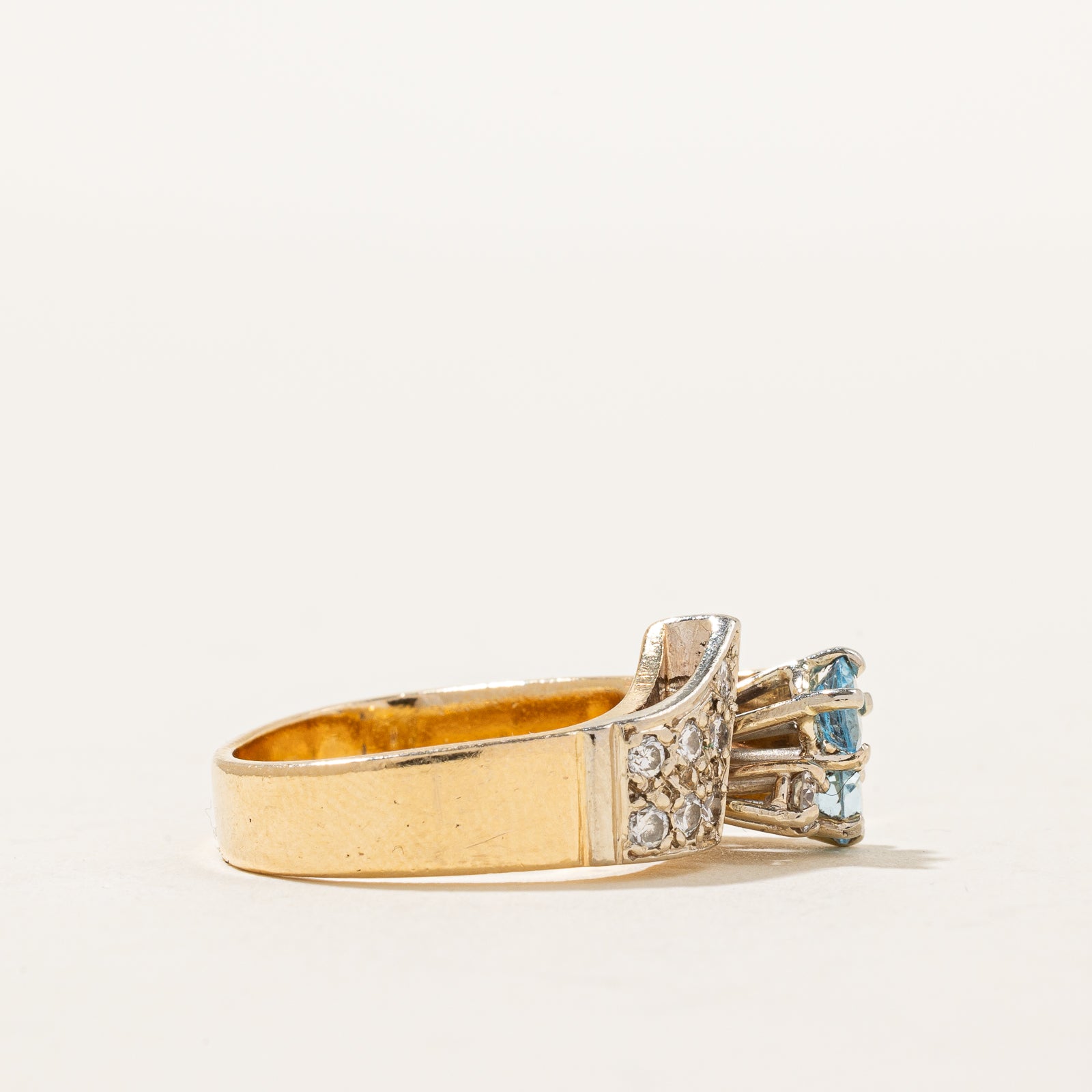 Blue Topaz & Diamond Ring | 0.40ctw, 0.22ctw | SZ 5.75 |