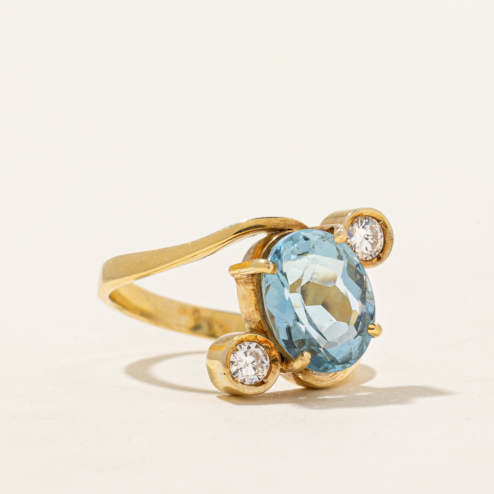 Blue Topaz & Diamond Ring | 3.00ct, 0.20ctw | SZ 6.5 |