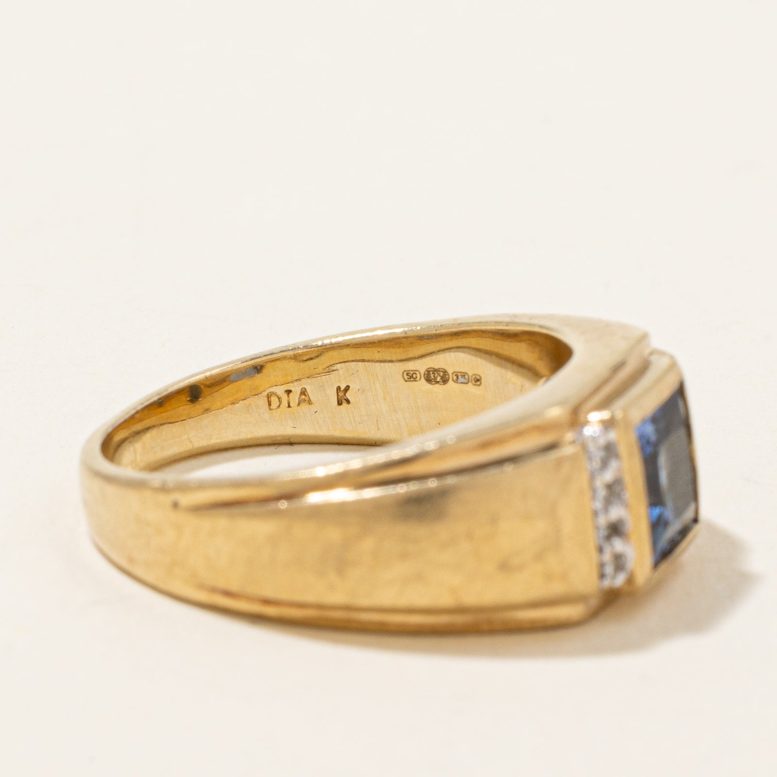 Synthetic Sapphire & Diamond Ring | 1.40ct, 0.05ctw | SZ 9 |