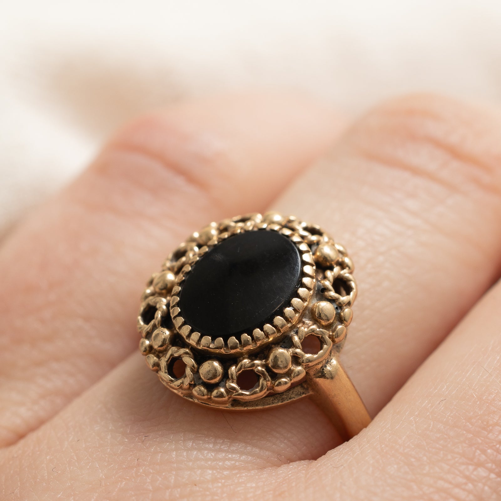 Onyx Textured Cocktail Ring | 1.20ct | SZ 7.5