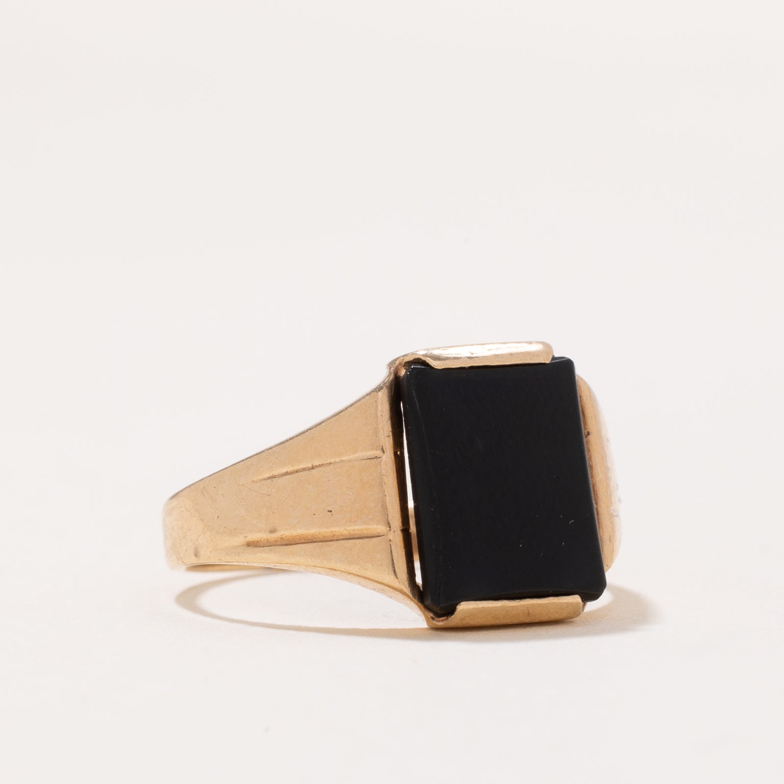 10K Onyx Signet Ring | 1.50ct | SZ 6.25