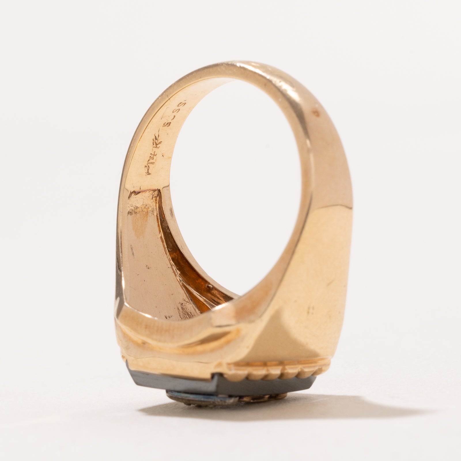 Onyx & Diamond Signet Ring | 0.75ct | 0.08ctw | SZ 10.75