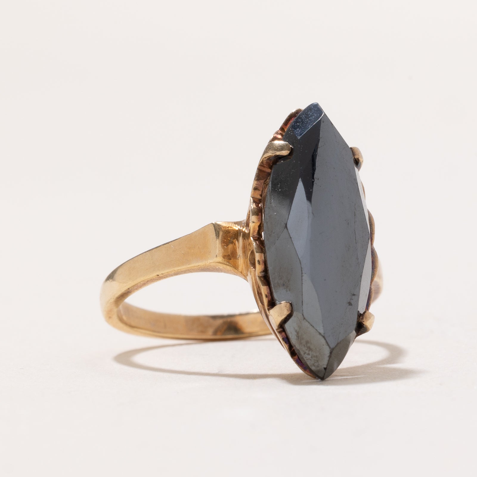 Marquise Cut Hematite Ring | 6.75ct | SZ 7.5