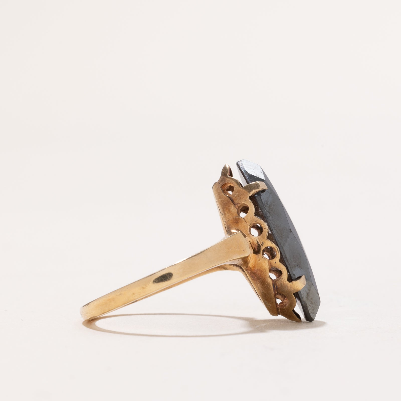 Marquise Cut Hematite Ring | 6.75ct | SZ 7.5