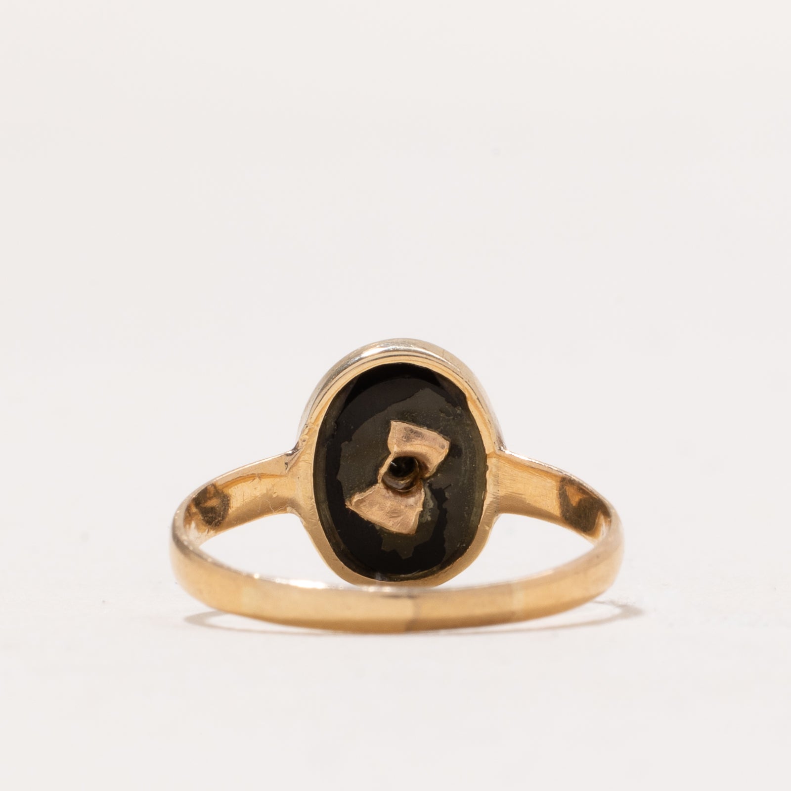 Oval Cut Onyx & Diamond Ring | 1.40ct | 0.05ct | SZ 5.75