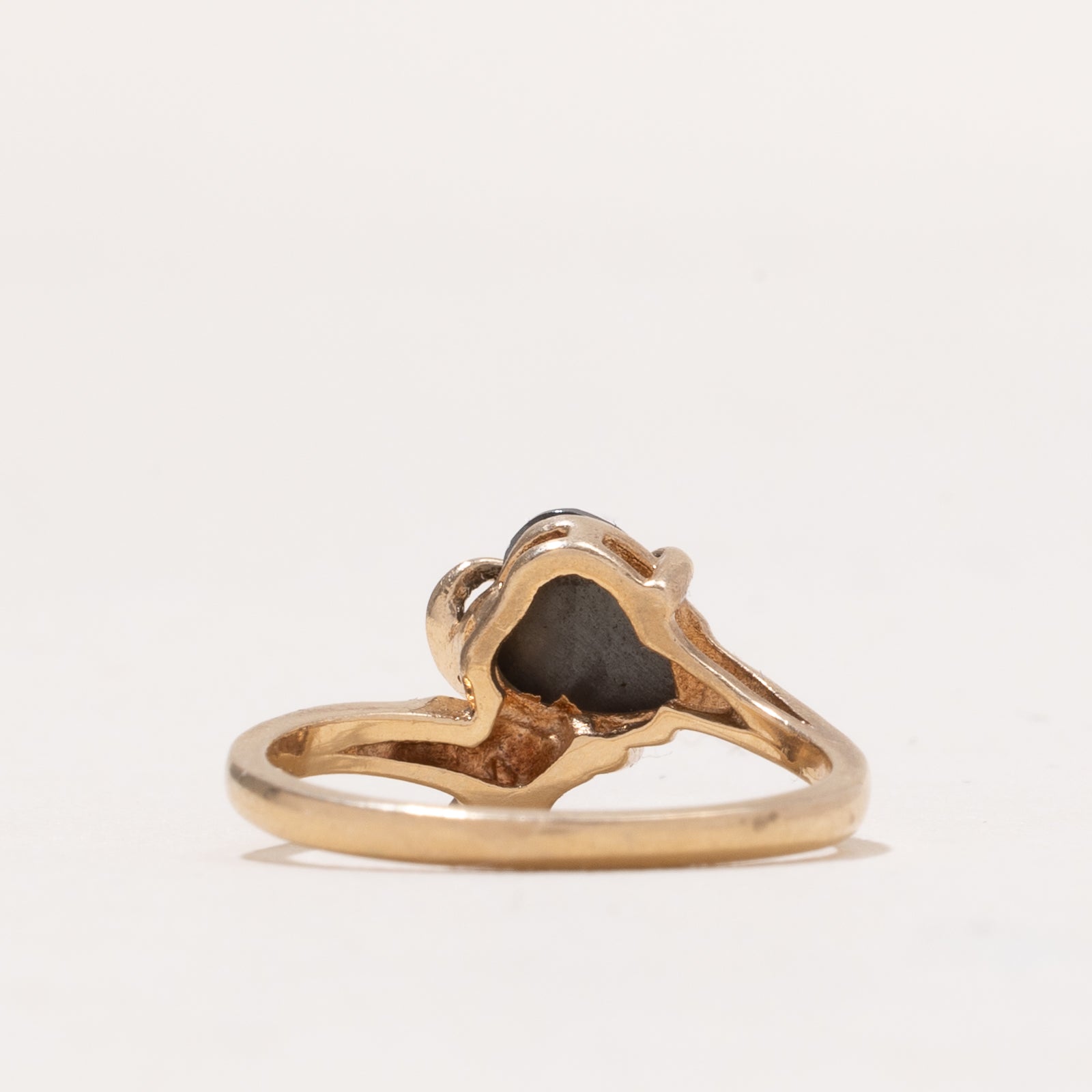 Pear Cut Hematite Bypass Ring | 2.00ct | SZ 6