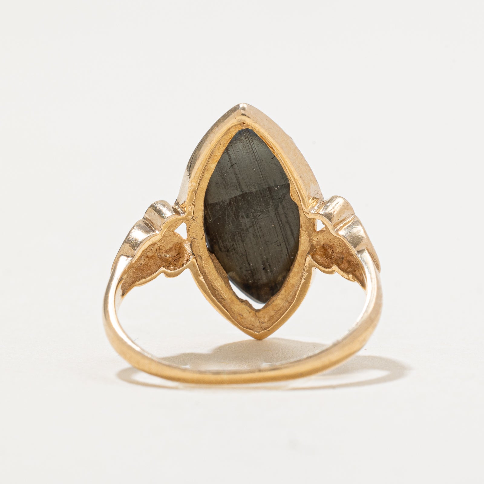 Marquise Cut Hematite Textured Ring | 5.00ct | SZ 4