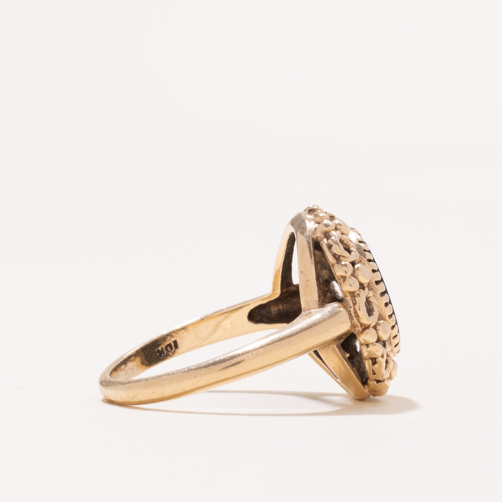 Onyx Textured Cocktail Ring | 1.20ct | SZ 7.5