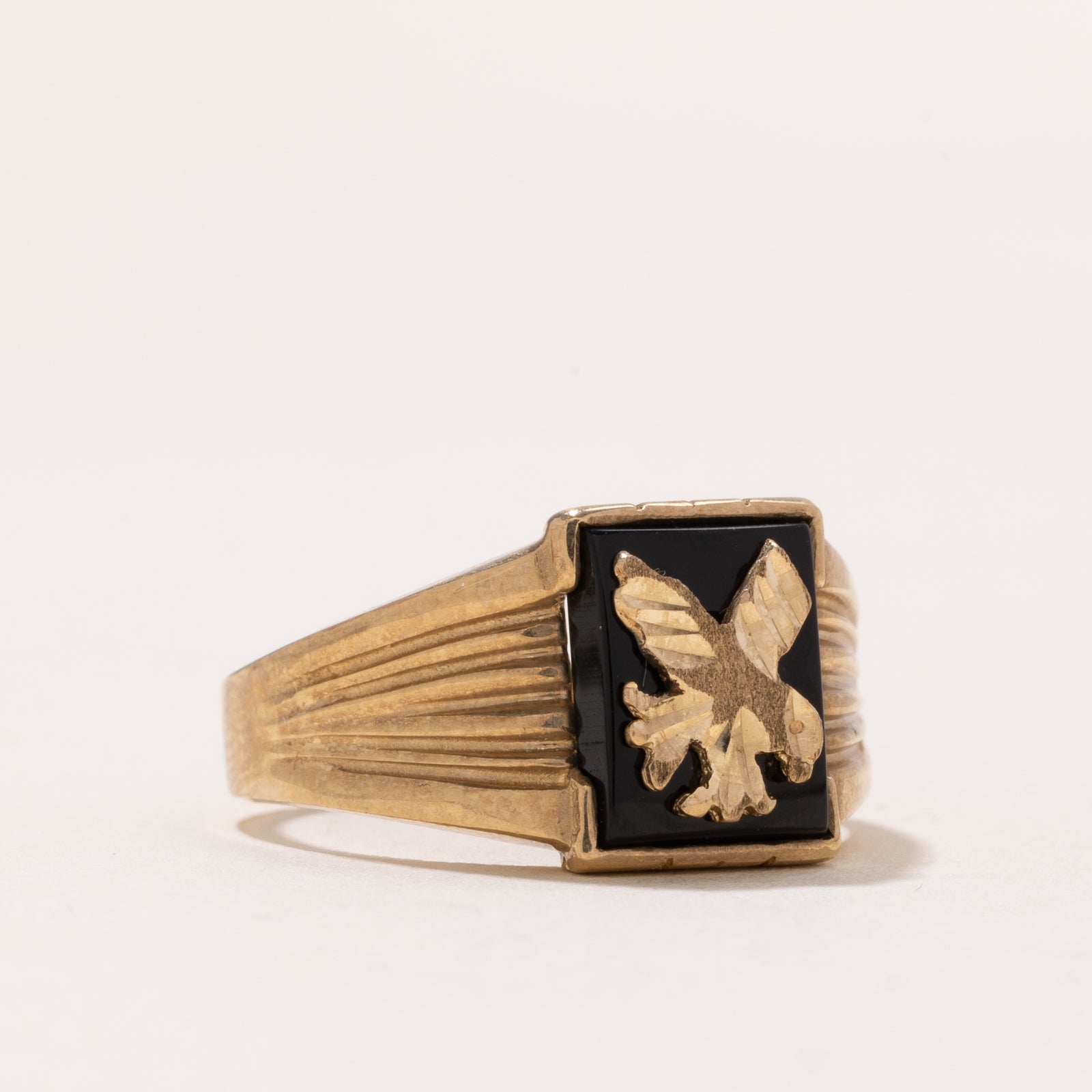 Eagle Onyx Signet Ring | 1.50ct | SZ 8.25