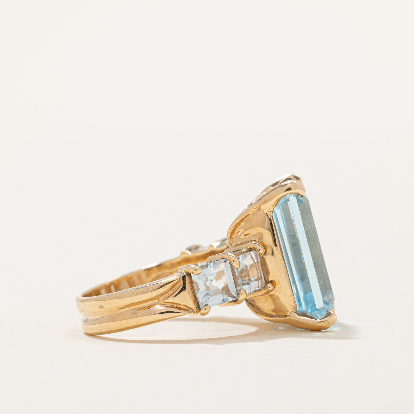 Blue Topaz Cocktail Ring | 12.00ctw | SZ 5.25 |