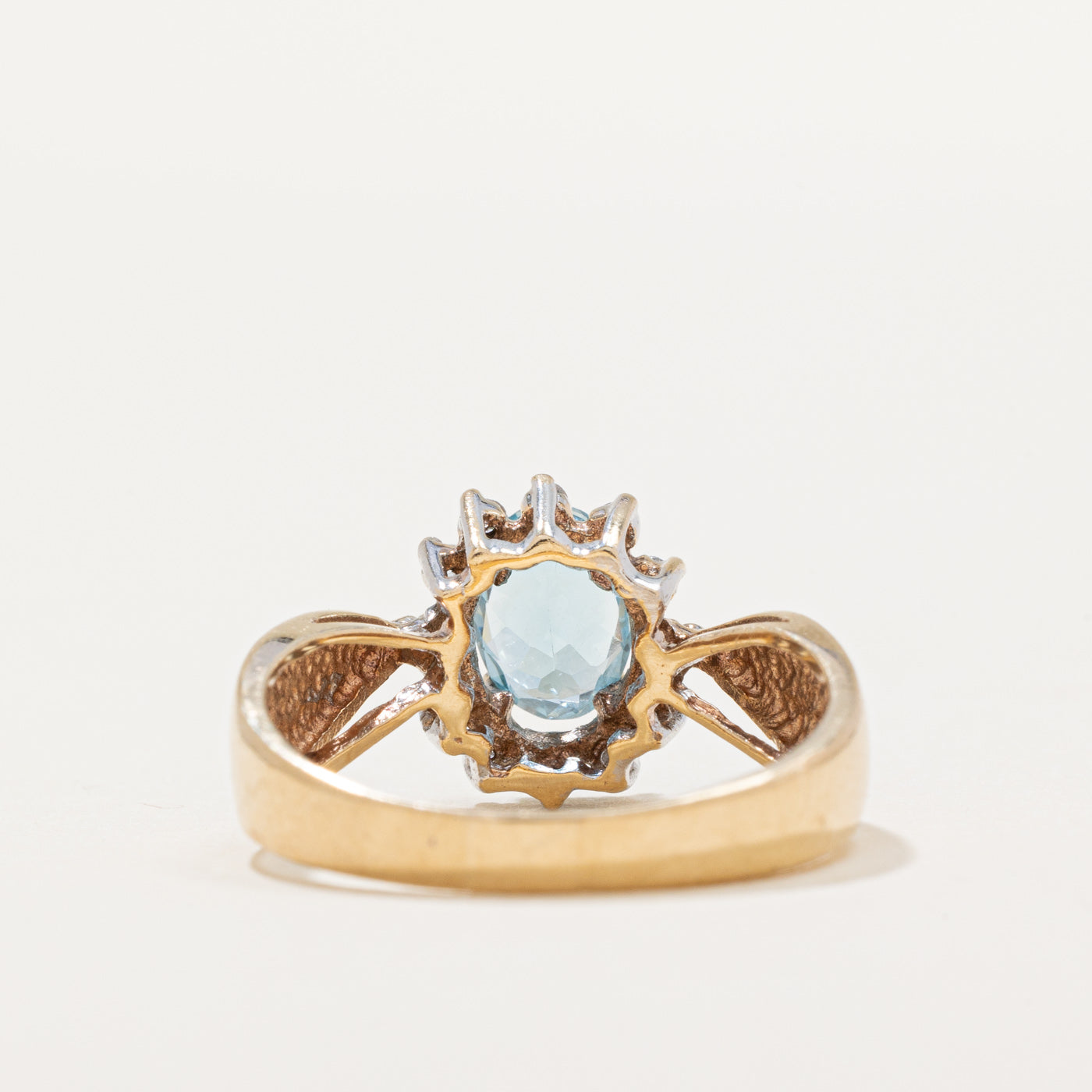 Blue Topaz & Diamond Reverse Tapered Ring | 0.82ct, 0.09ctw | SZ 5.75 |