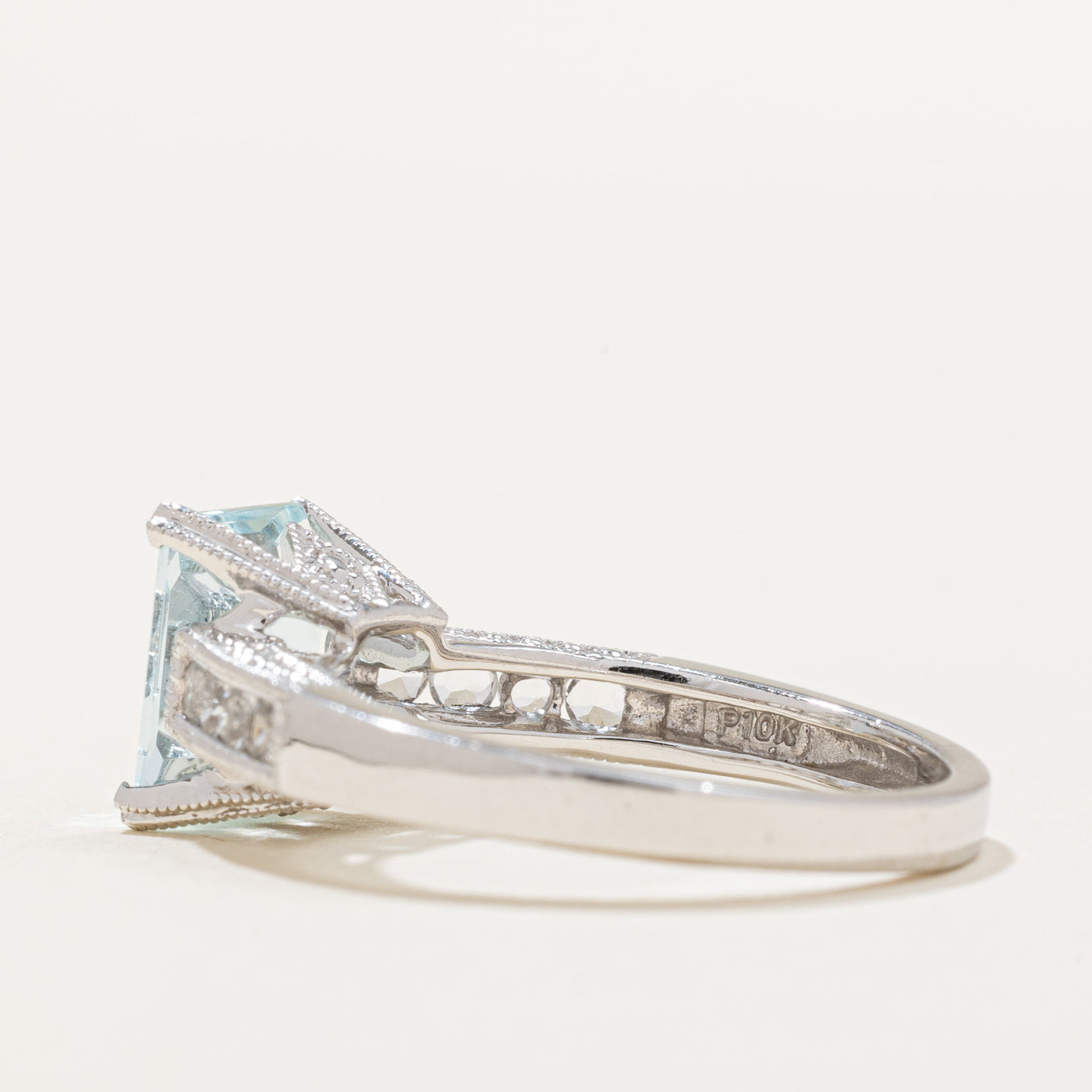Aquamarine & White Topaz Cocktail Ring | 2.00ct, 0.24ctw | SZ 7.25 |