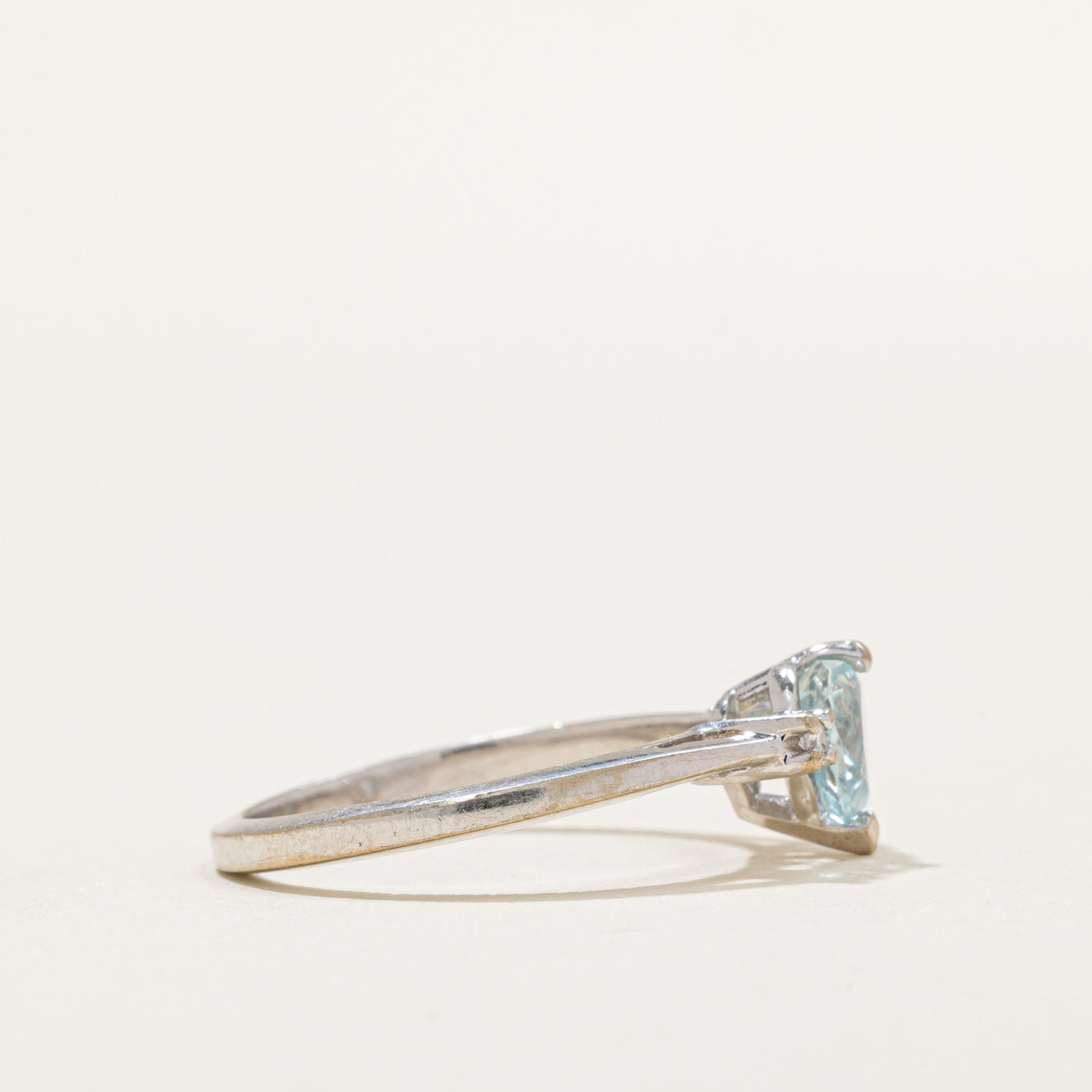 Heart Cut Aquamarine & Diamond Ring | 0.50ct, 0.02ctw | SZ 6.5 |