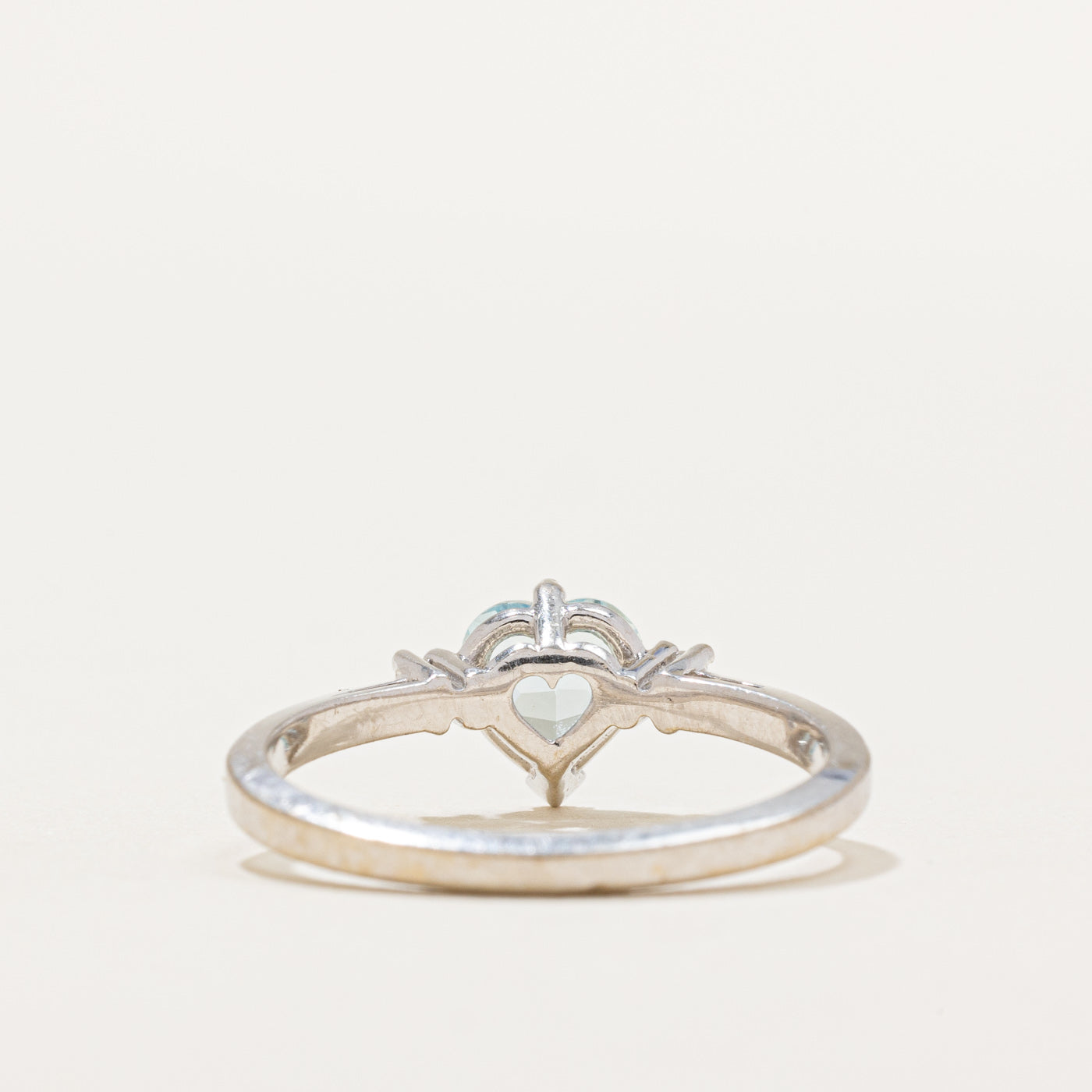 Heart Cut Aquamarine & Diamond Ring | 0.50ct, 0.02ctw | SZ 6.5 |