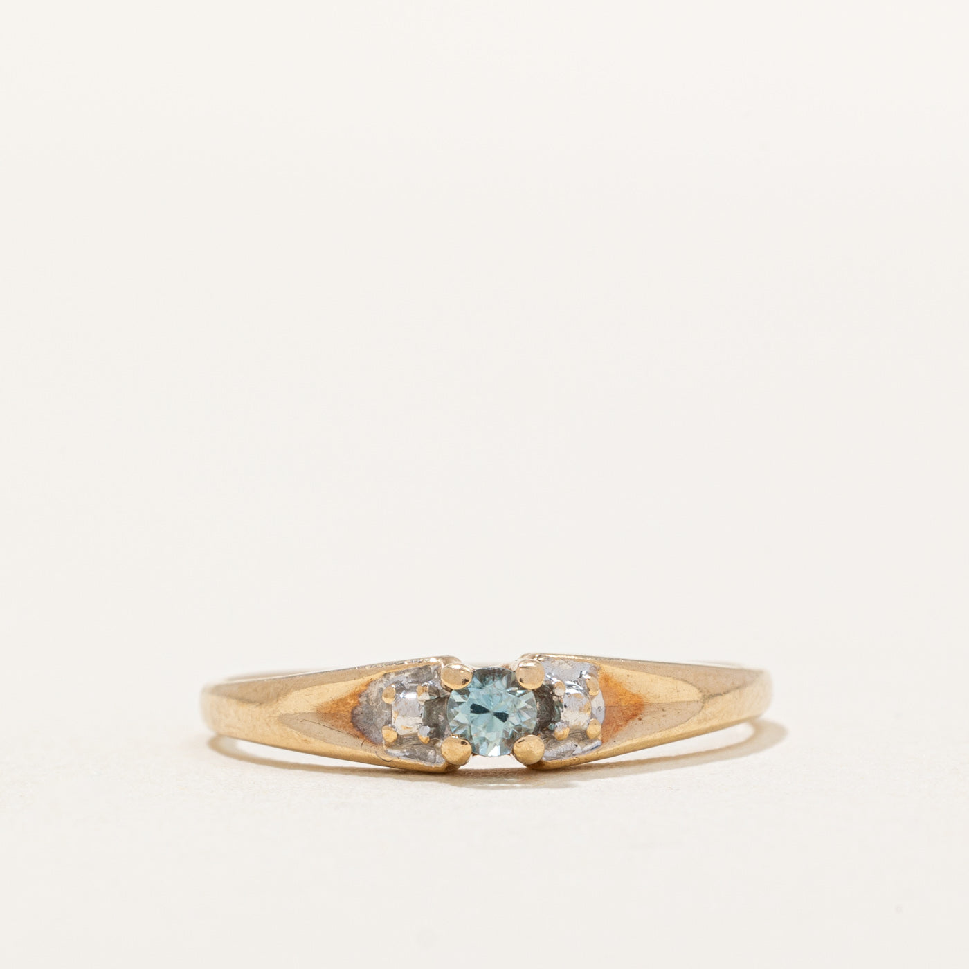 Blue Zircon Ring | 0.09ct | SZ 5.75 |