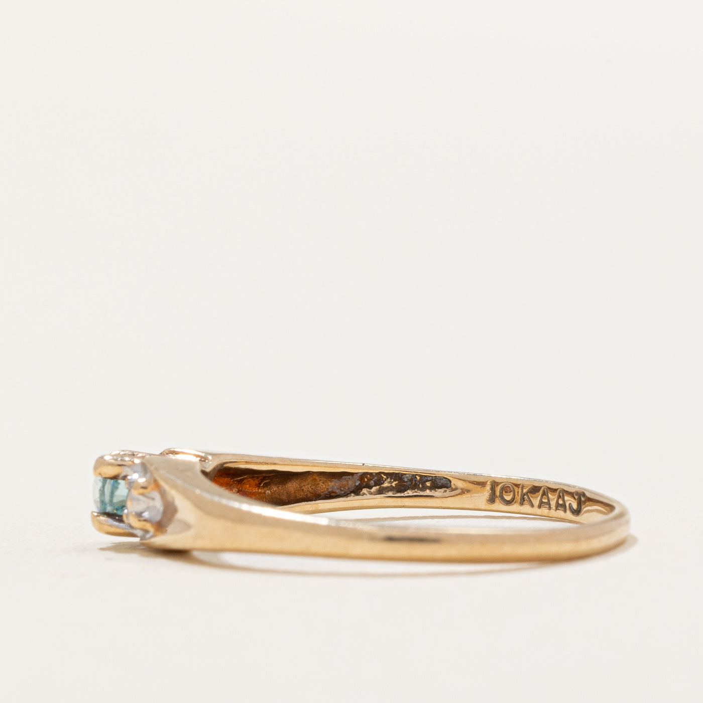 Blue Zircon Ring | 0.09ct | SZ 5.75 |