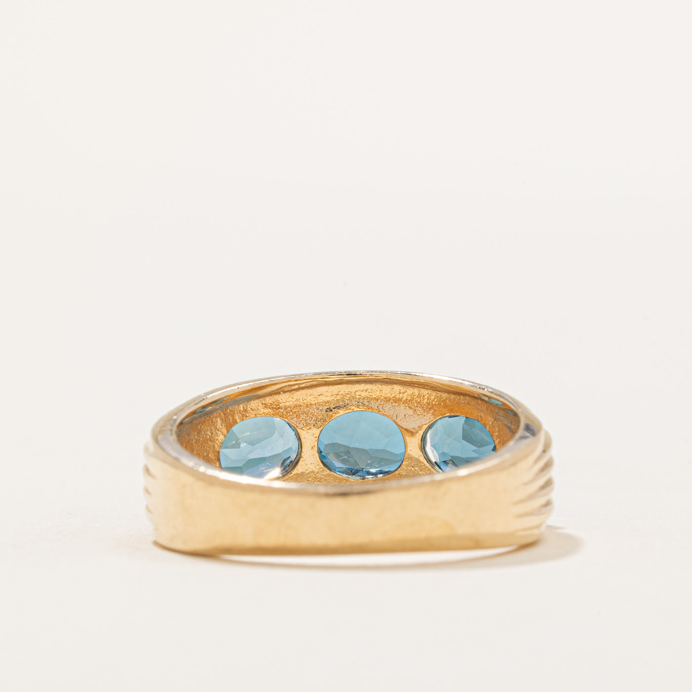 Three Stone London Blue Topaz Ring | 2.50ctw | SZ 8.25 |