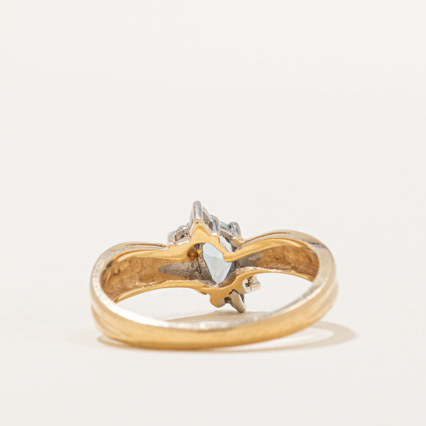 Blue Topaz & Diamond Chevron Ring | 0.43ct, 0.04ctw | SZ 6.25 |