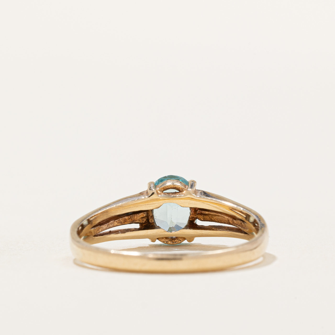 Blue Zircon & Diamond Tapered Ring | 1.24ct, 0.04ctw | SZ 6.75 |